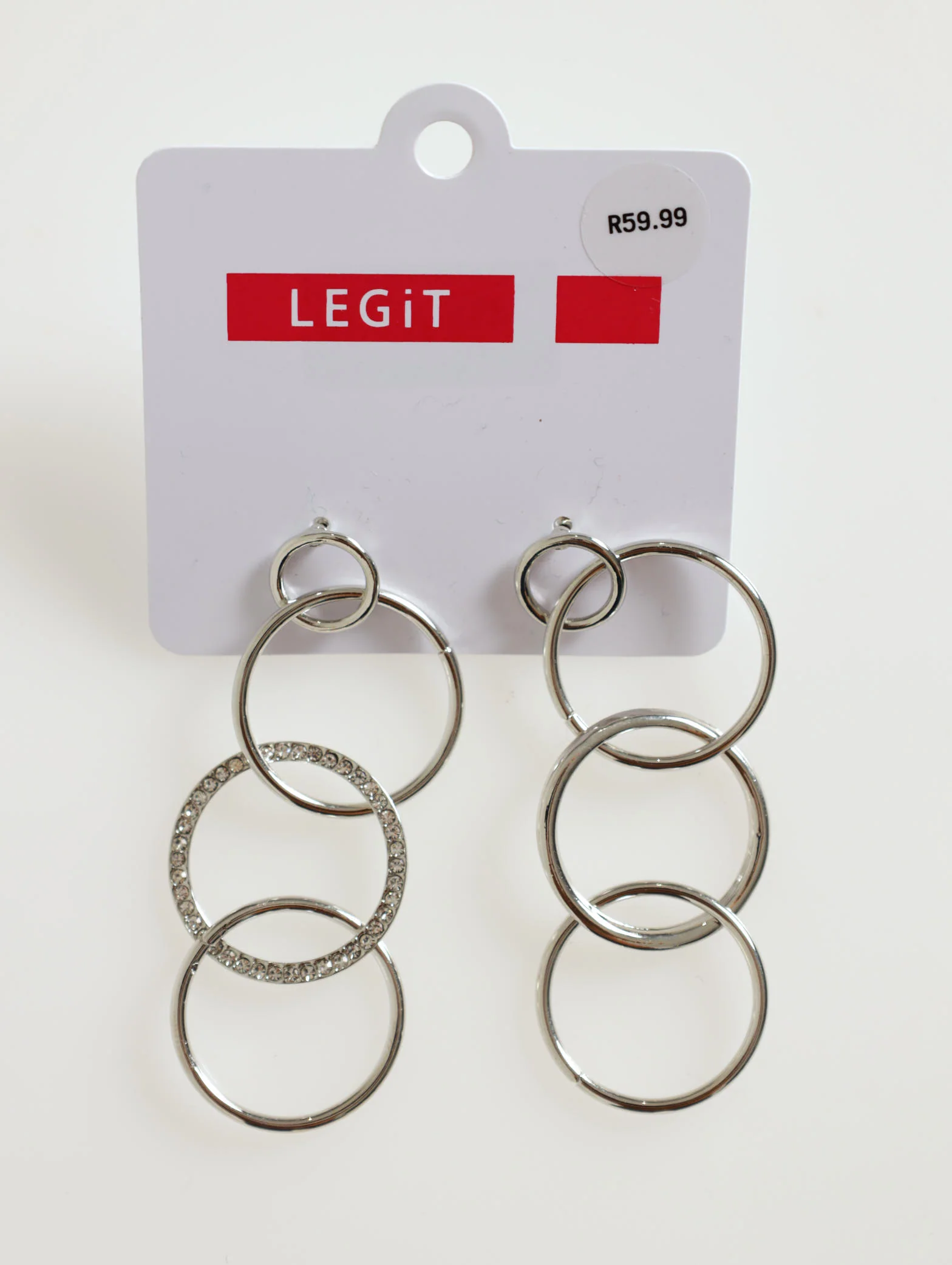 Interlinked Hoop Diamante Earrings