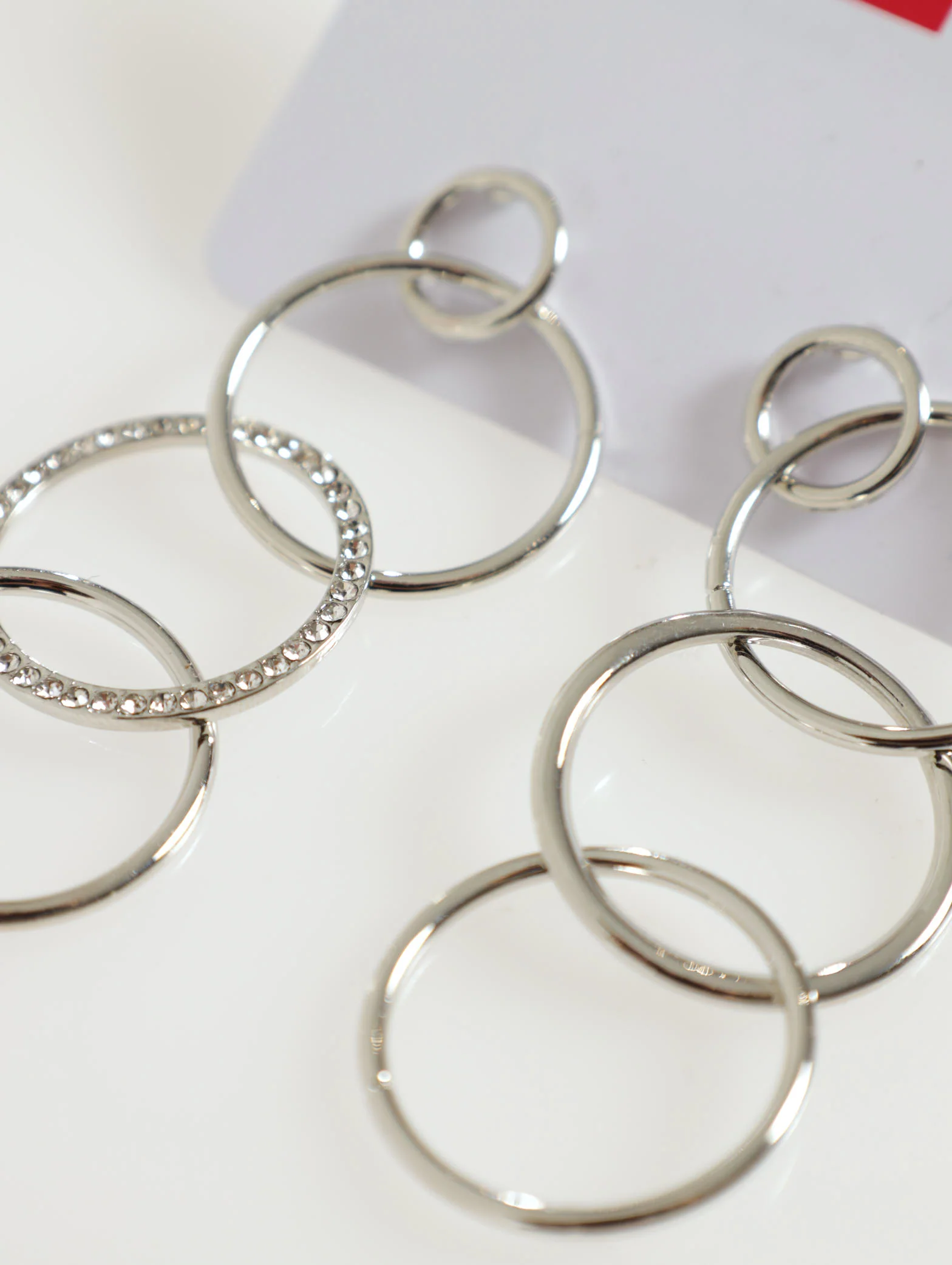 Interlinked Hoop Diamante Earrings - Image 2