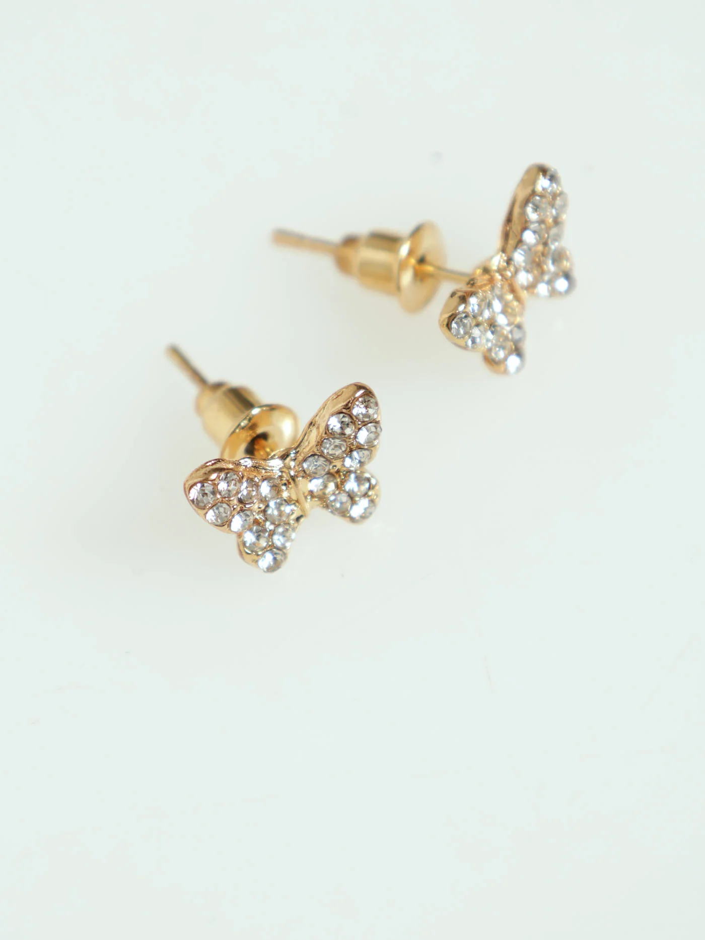 4 Layer Diamante Butterfly Necklace & Butterfly Earrings - Gold - Image 3