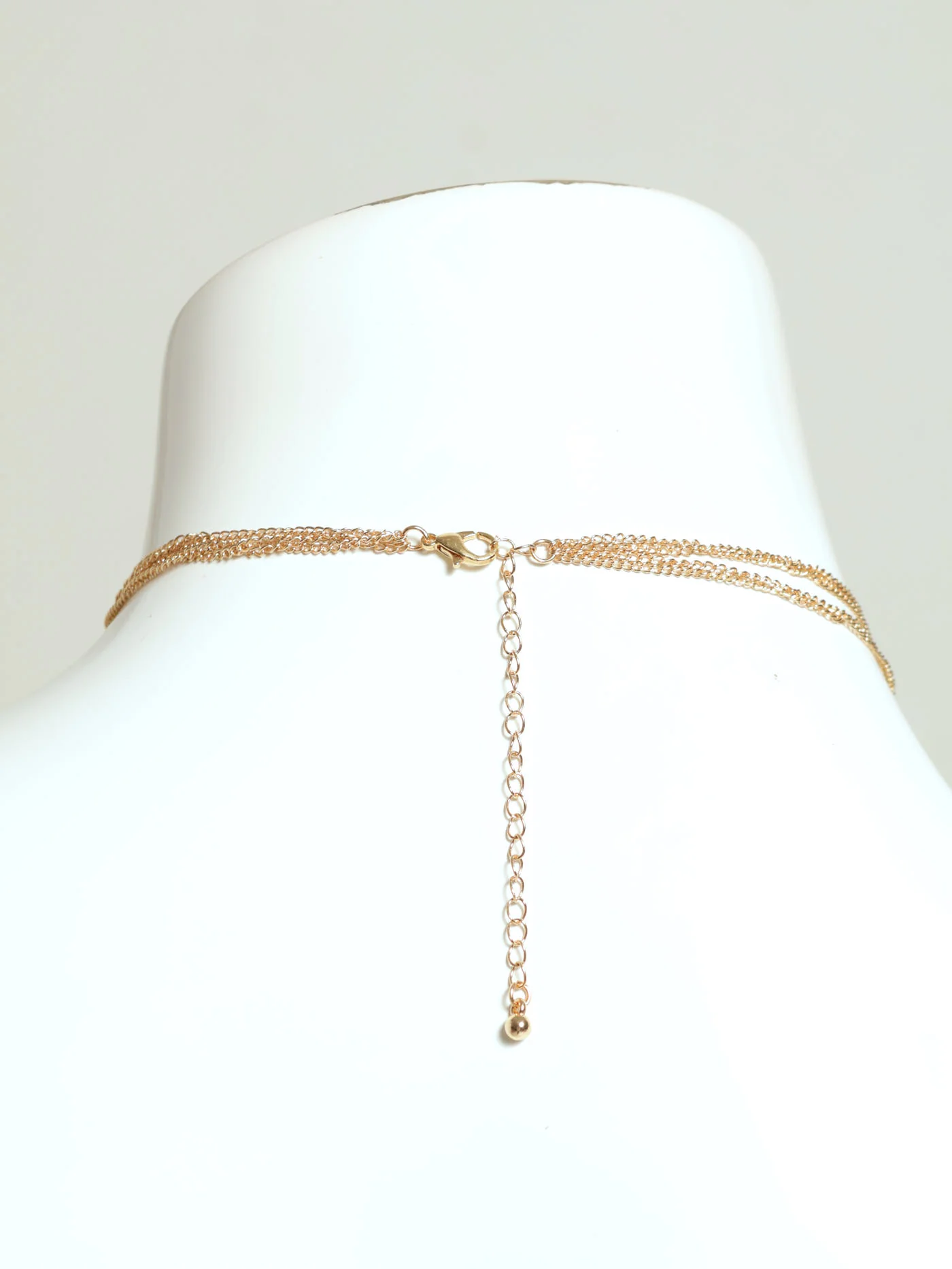 4 Layer Diamante Butterfly Necklace & Butterfly Earrings - Gold - Image 4