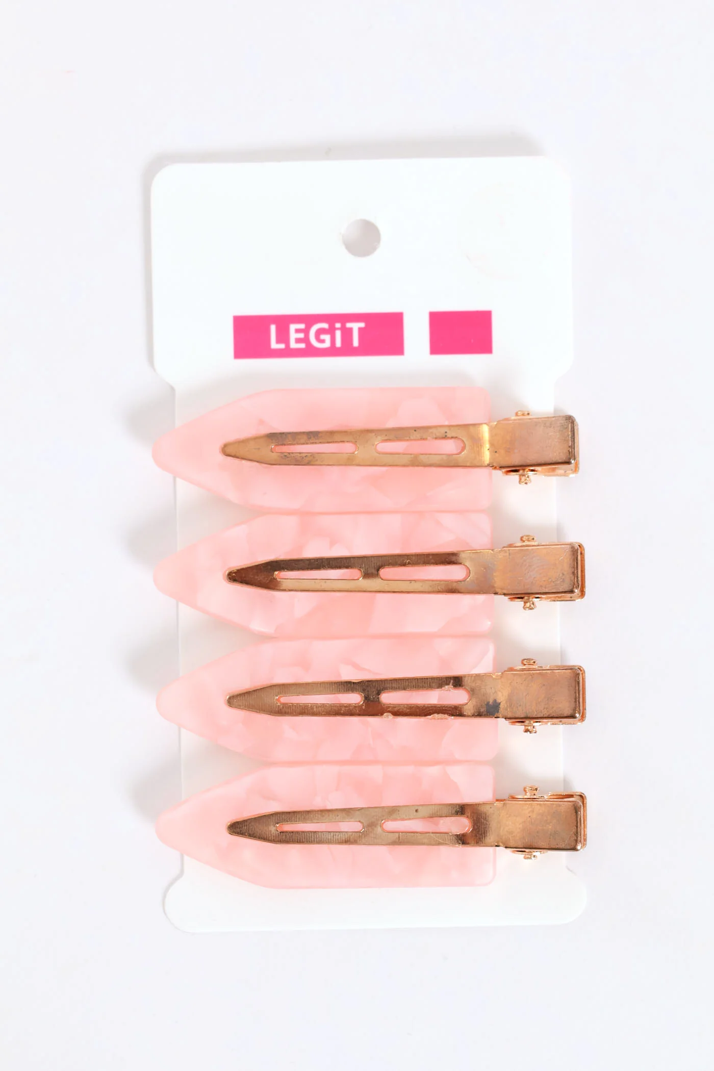 4 Pack Marble Hair Clips - Multi - Image 2