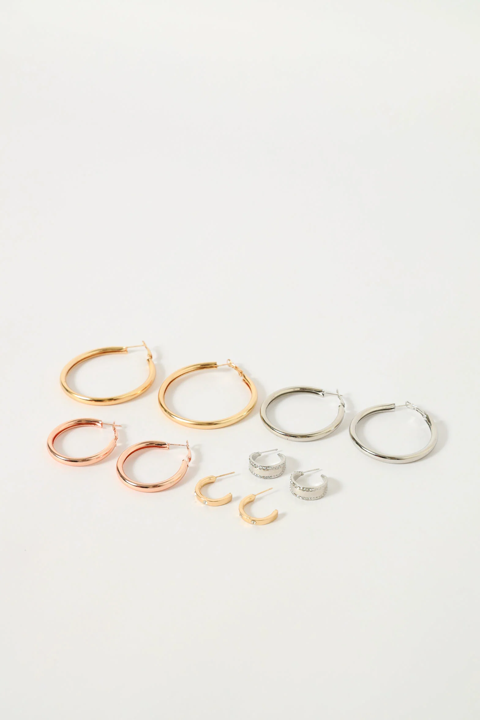 5 Pack Variety Hoop Earrings - Multi