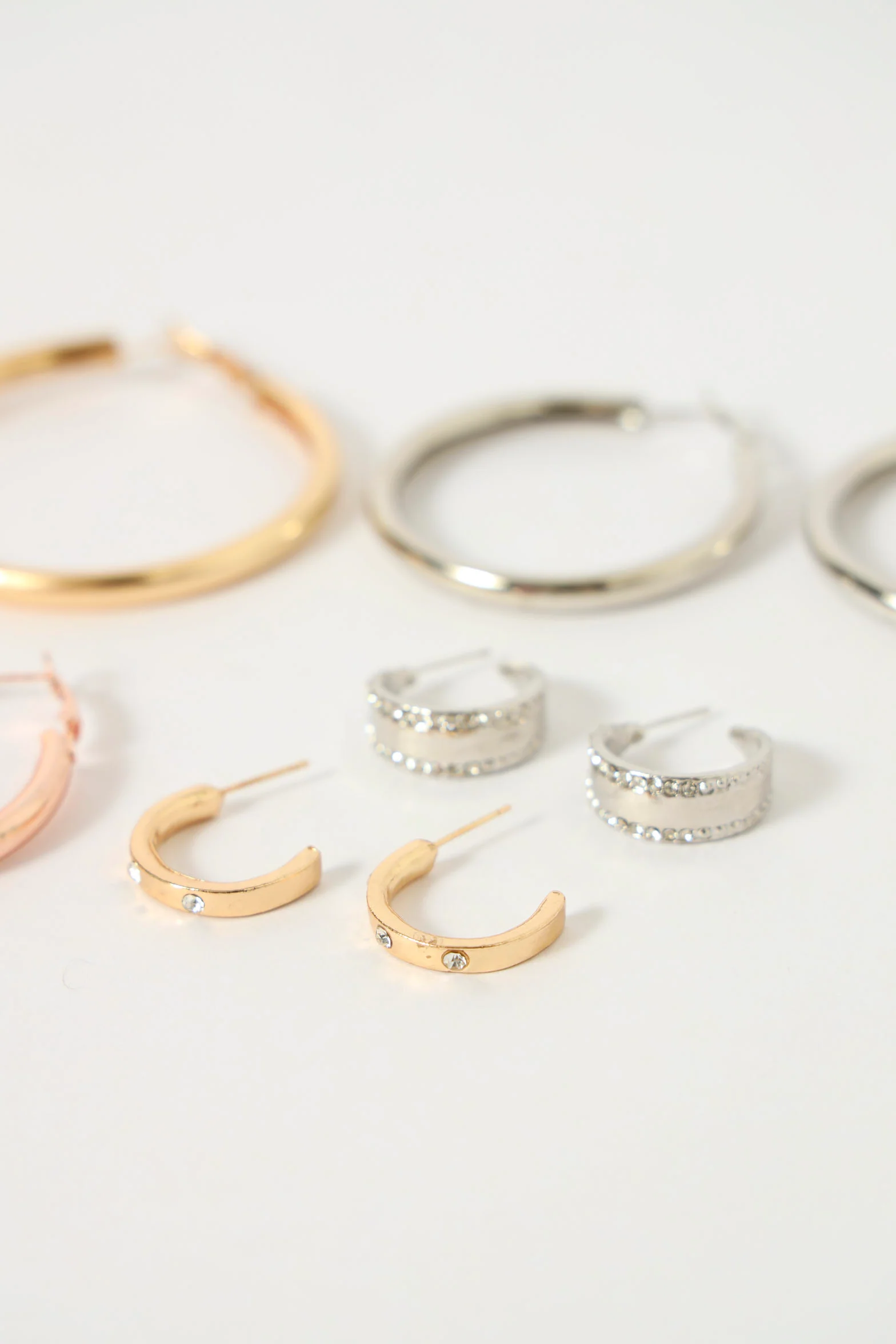 5 Pack Variety Hoop Earrings - Multi - Image 2