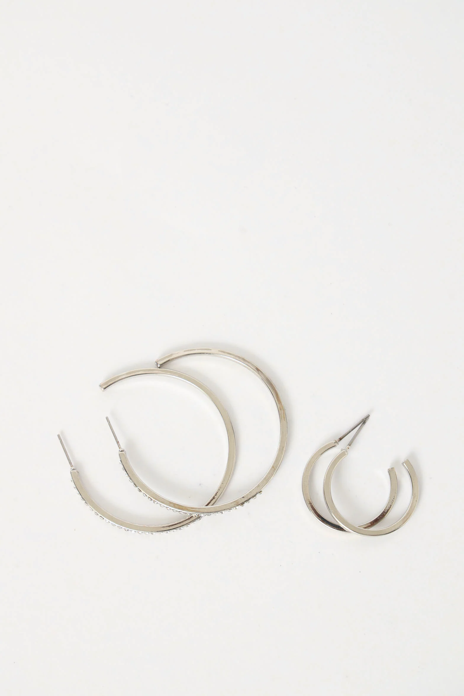 5 Pack Variety Hoops & Studs -  Silver - Image 4