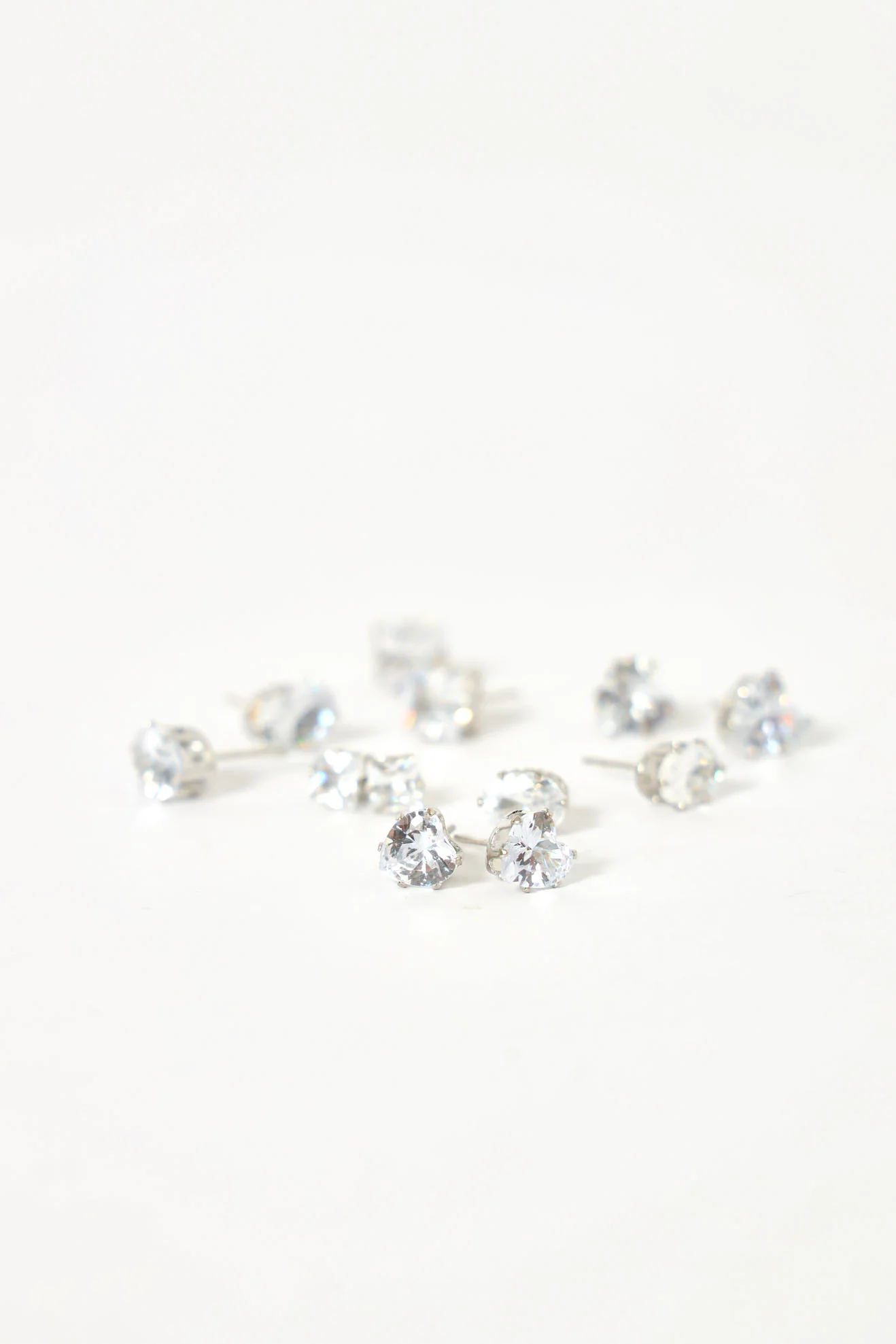 6 Pack Multi Shape Diamante Earrings - Multi - Image 2