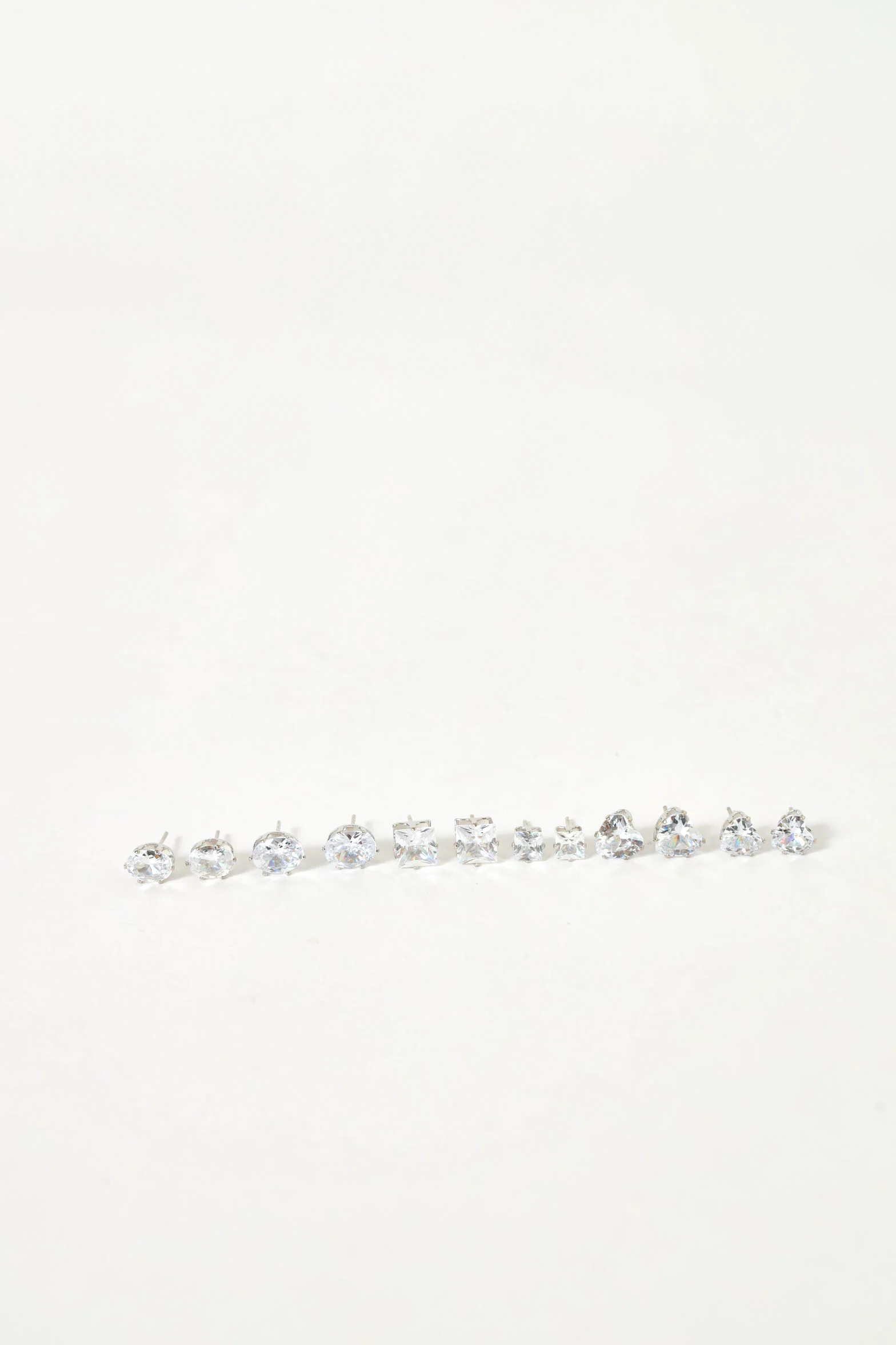 6 Pack Multi Shape Diamante Earrings - Multi - Image 3