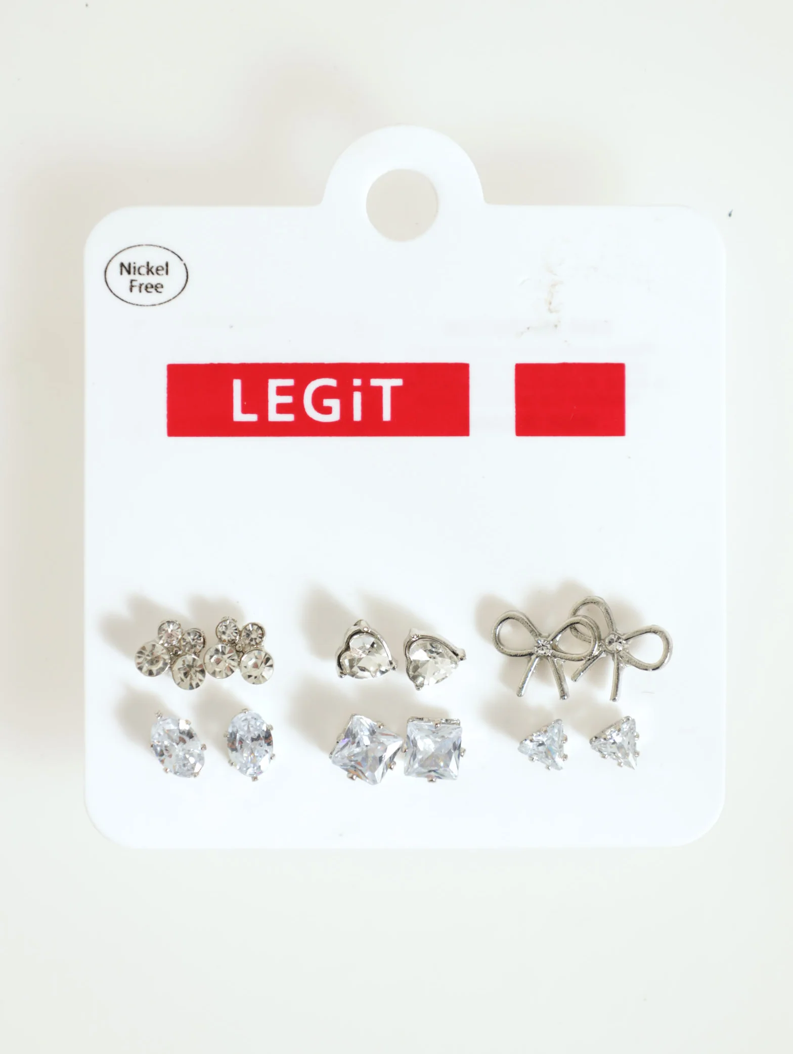 6 Pack Multi Stud Earrings