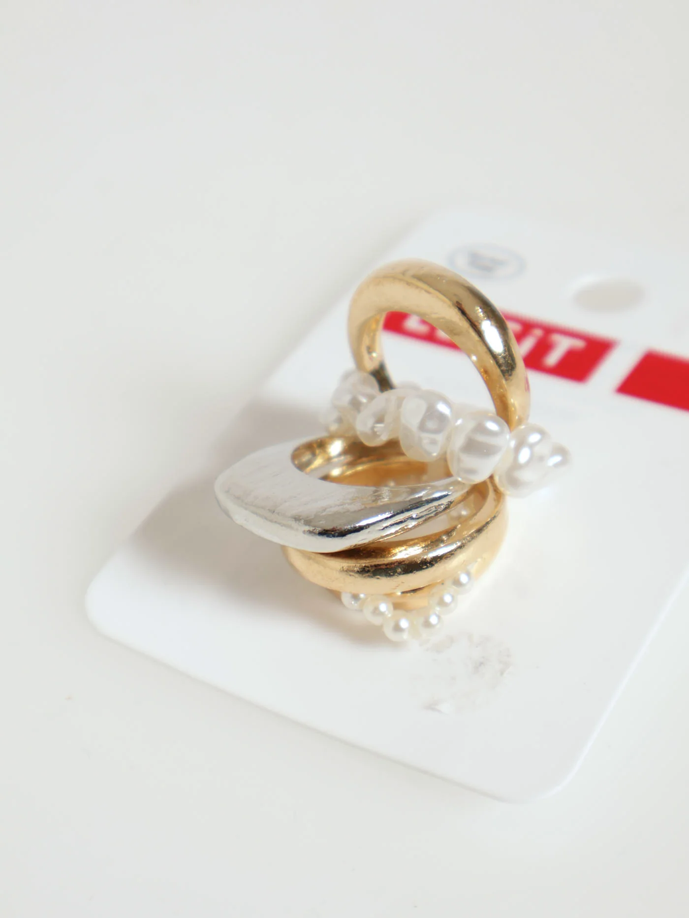 6 Pack Pearl & Simple Rings