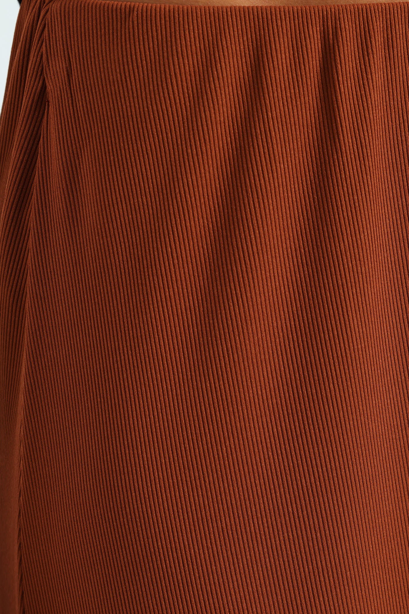 A Line Knit Midi Skirt - Rust - Image 3
