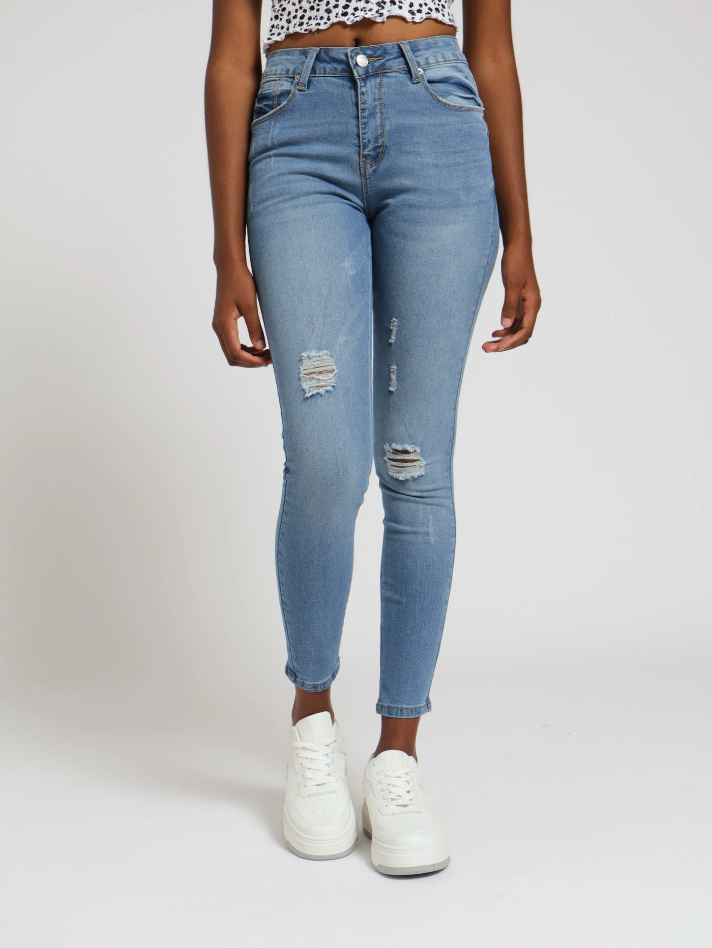 Abraised Dart Back Skinny Jean