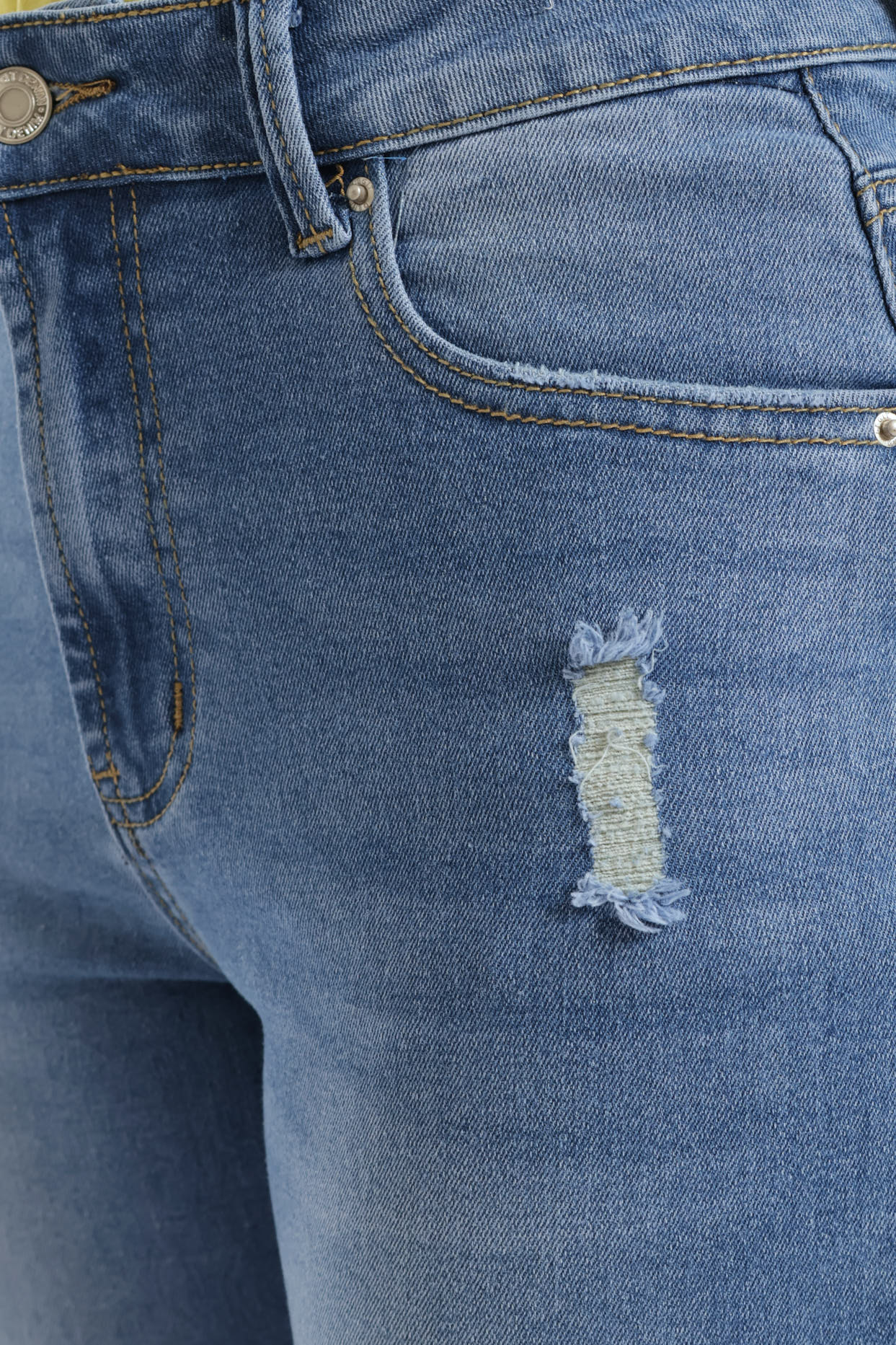 Abraised Rip Knee Skinny Jean - Stonewash - Image 3
