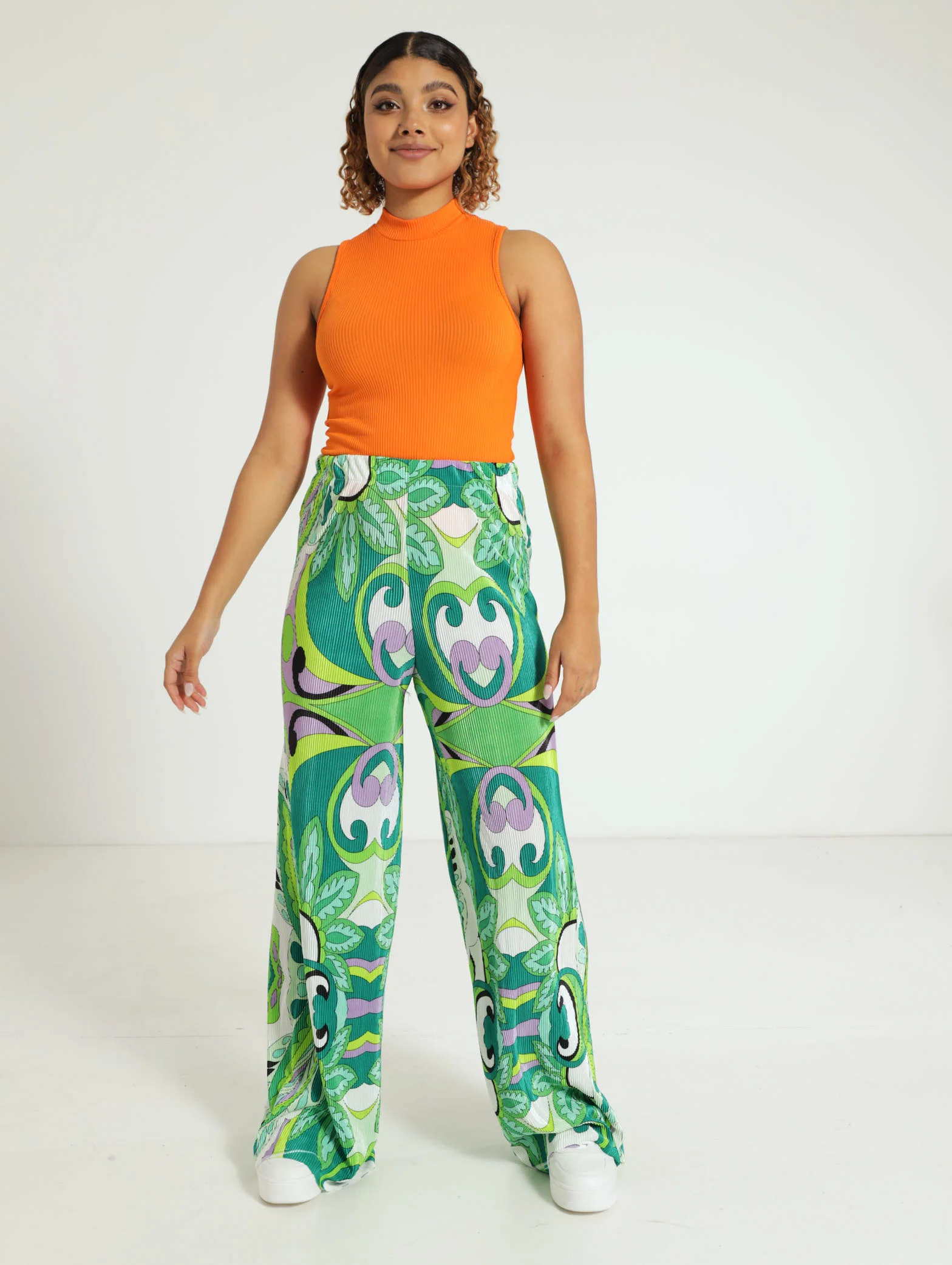 Abstract Paisley Wideleg Bodre Pant - Image 2