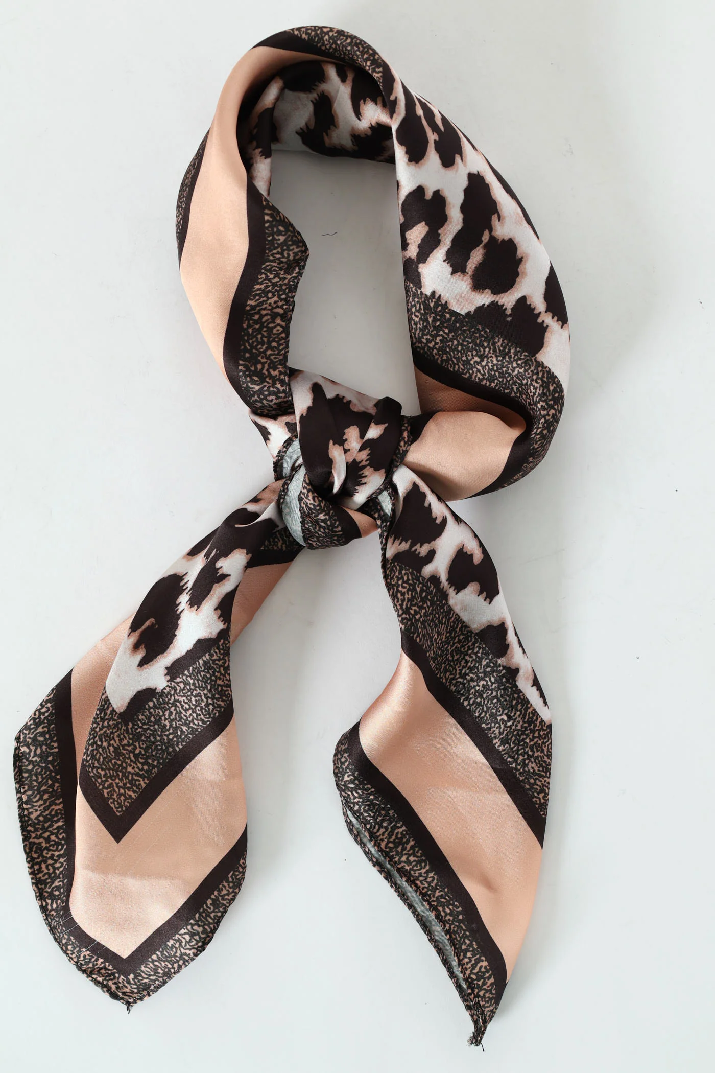 All-over Animal Print Scarf - Black/Brown