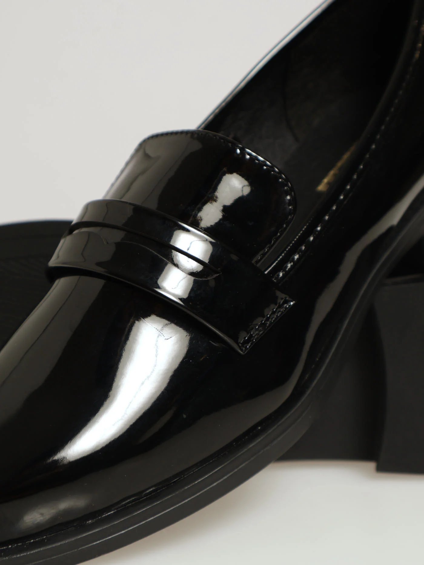 Almond Patent Penny Mock Loafer - Black - Image 4
