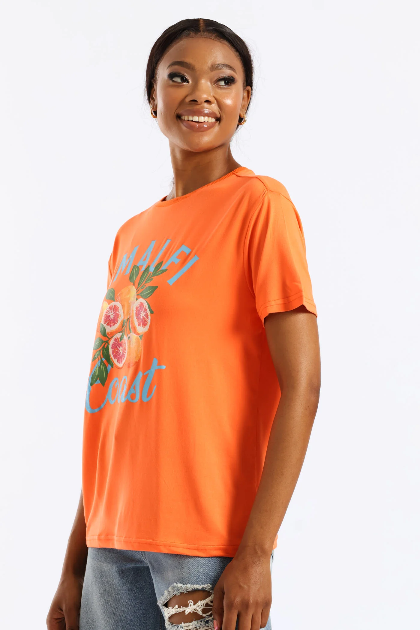 Amalfi Oversized Tee - Tangerine - Image 3