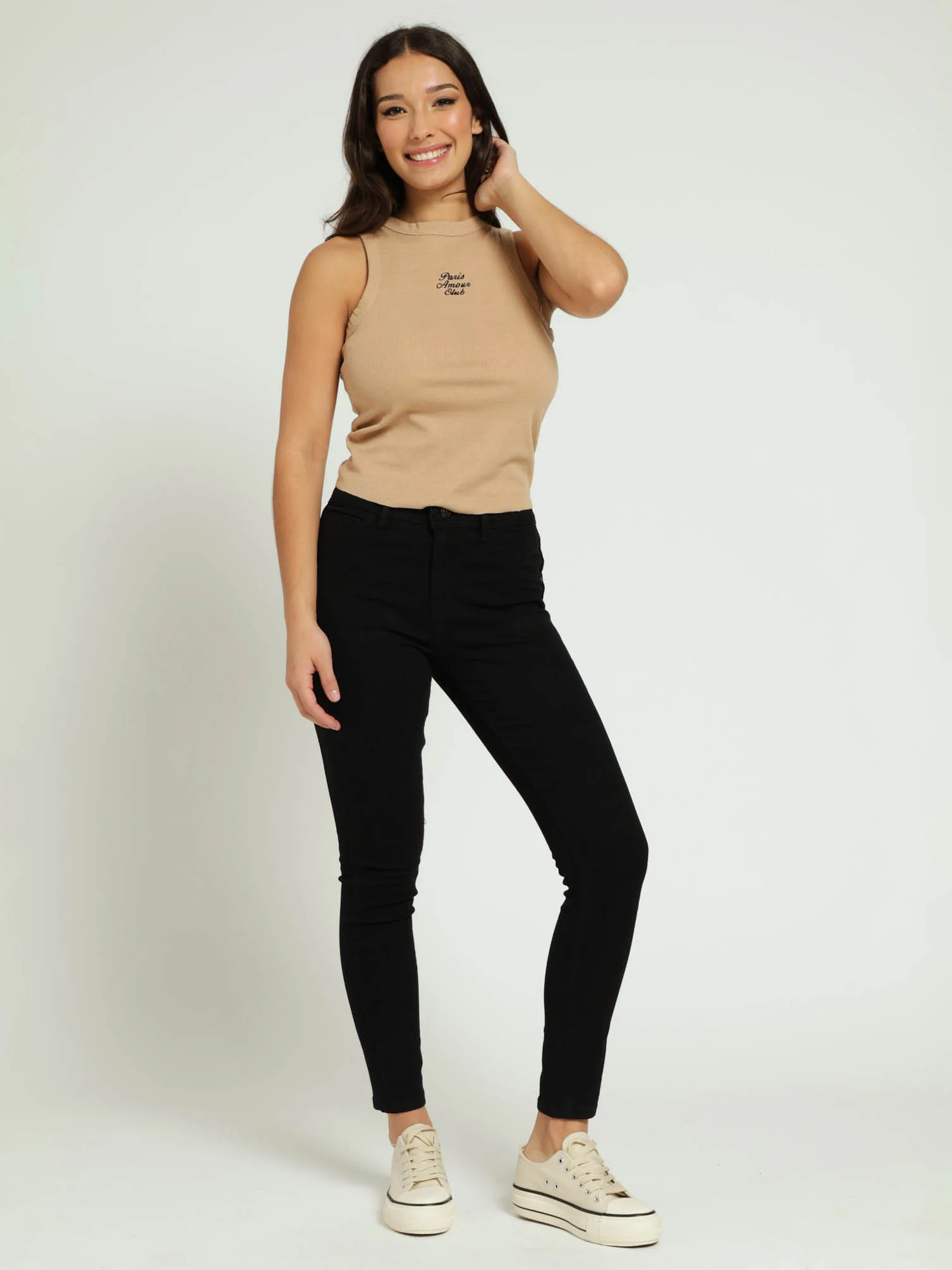 Amour Club Slogan Tank Top - Stone - Image 2