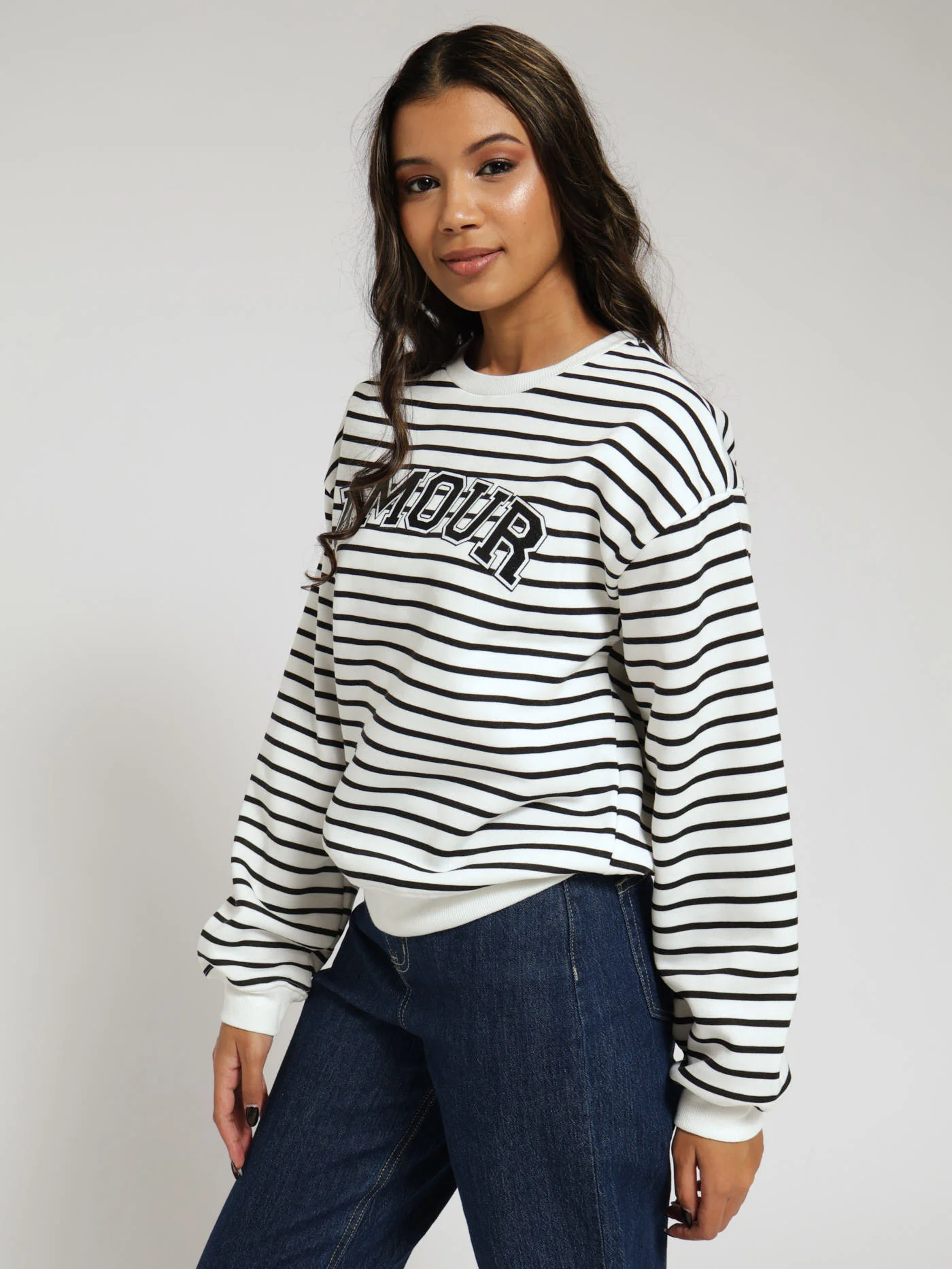 Amour Stripe Pullover - Black/White - Image 2