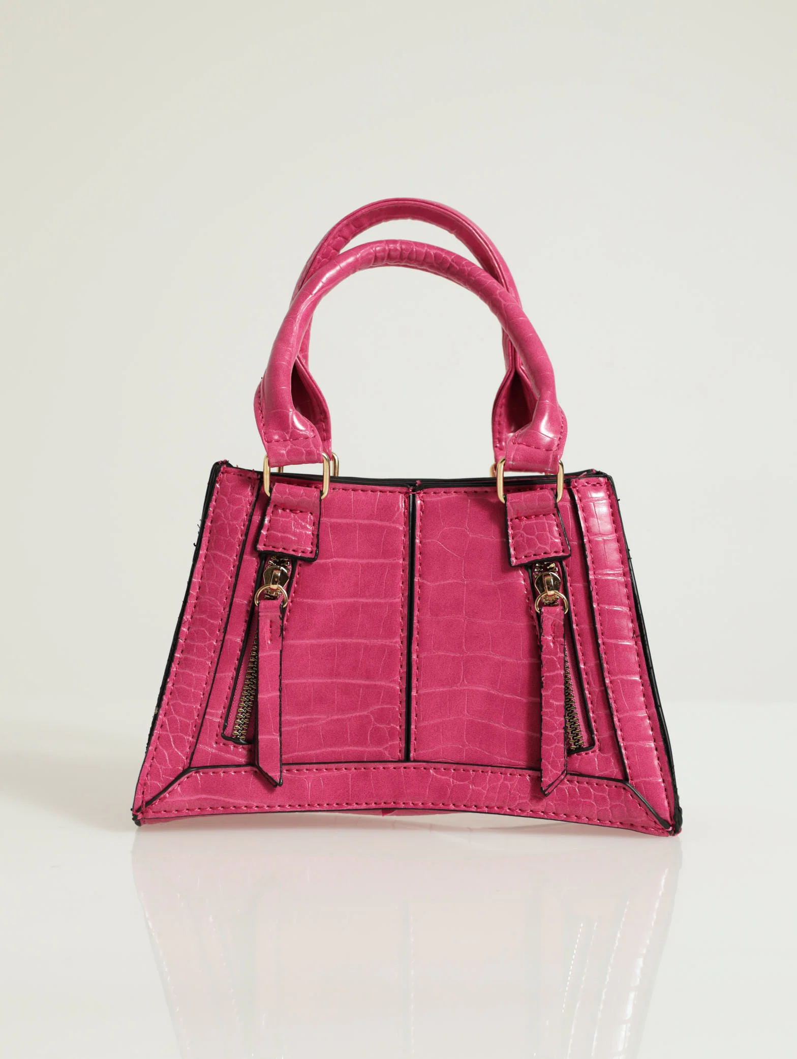 Angular Top Handle Mini Satchel Bag