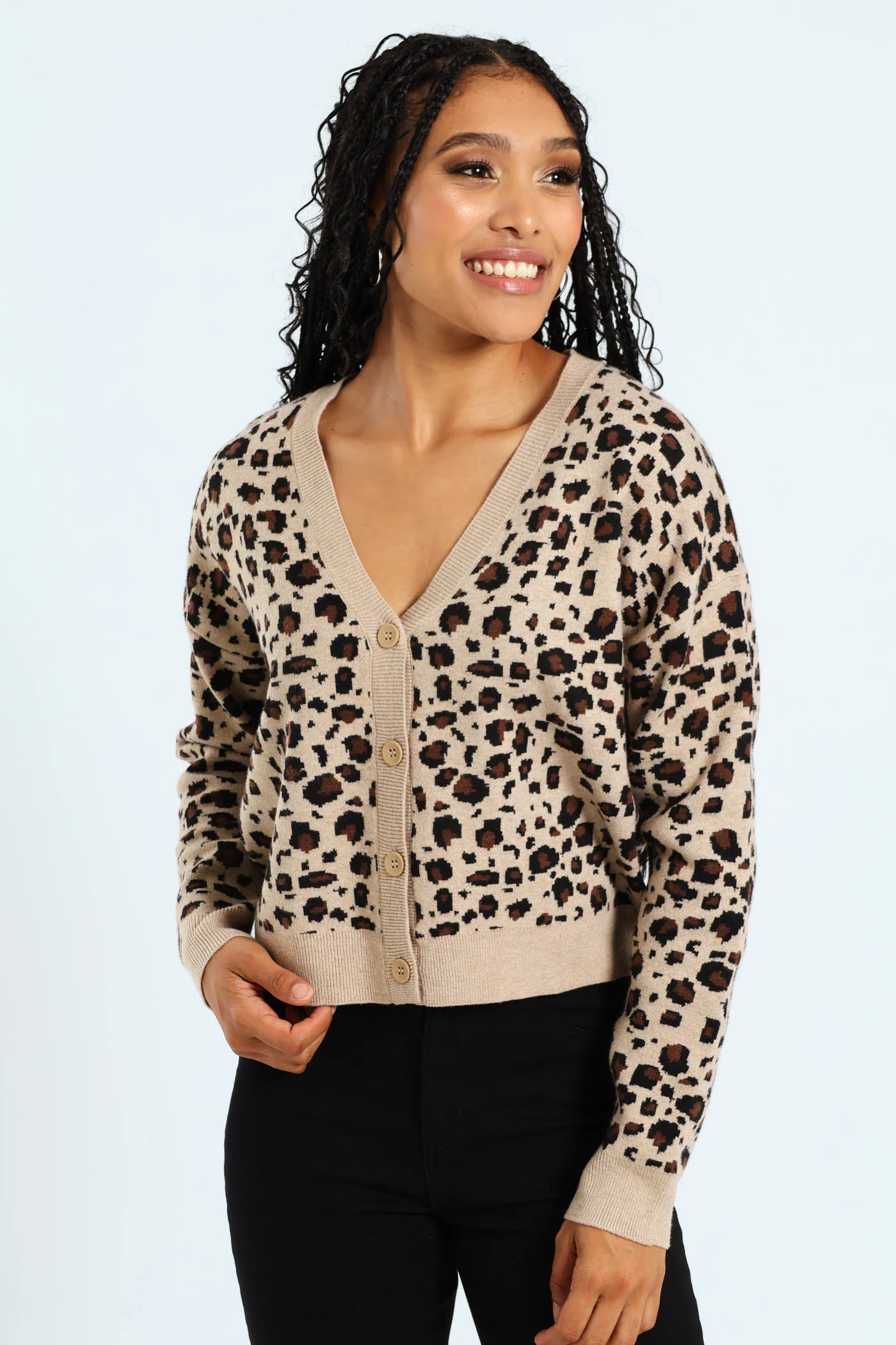 Animal Print Cardigan - Multi - Image 3