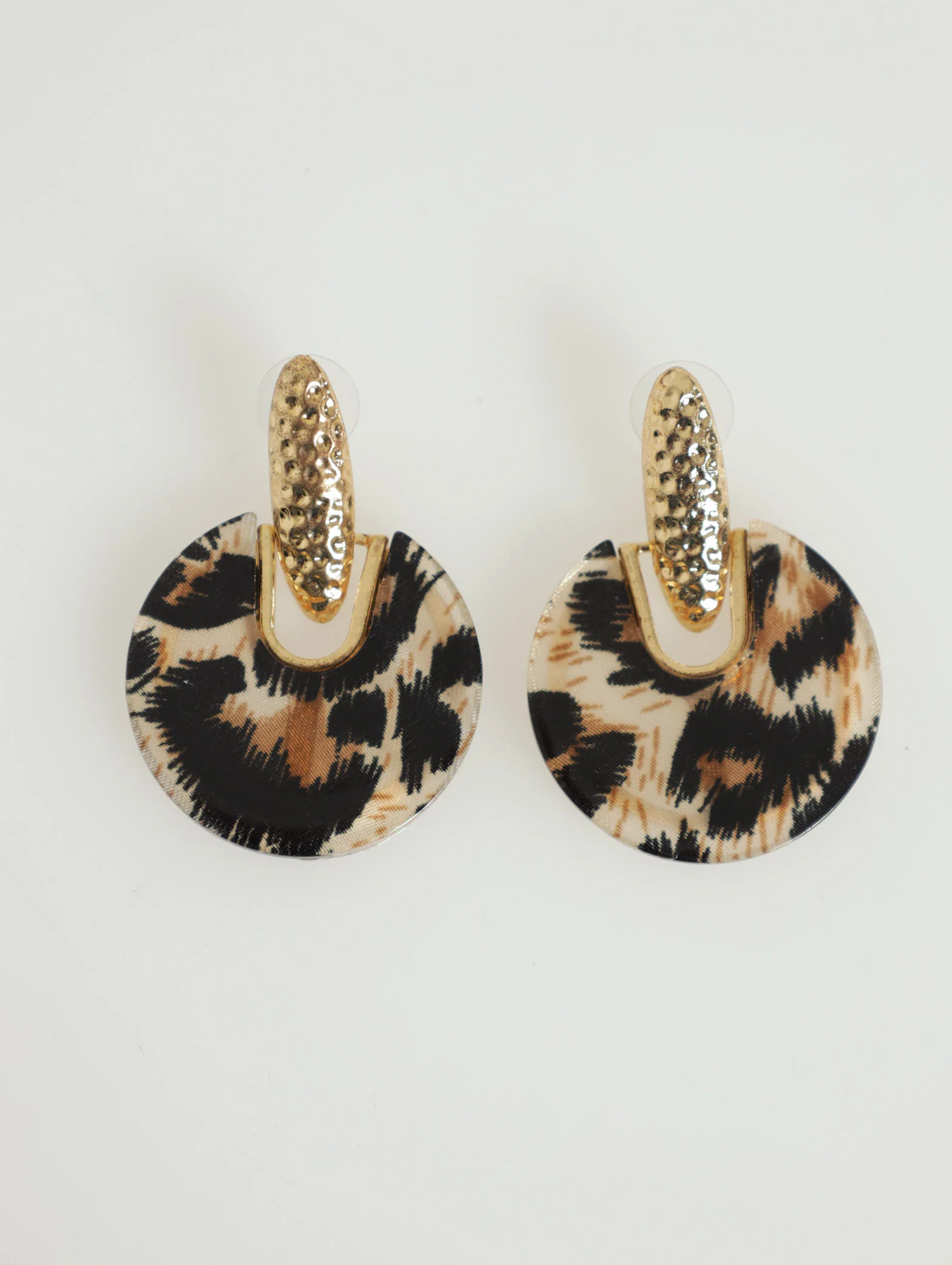 Animal Print Disc Statement Earrings