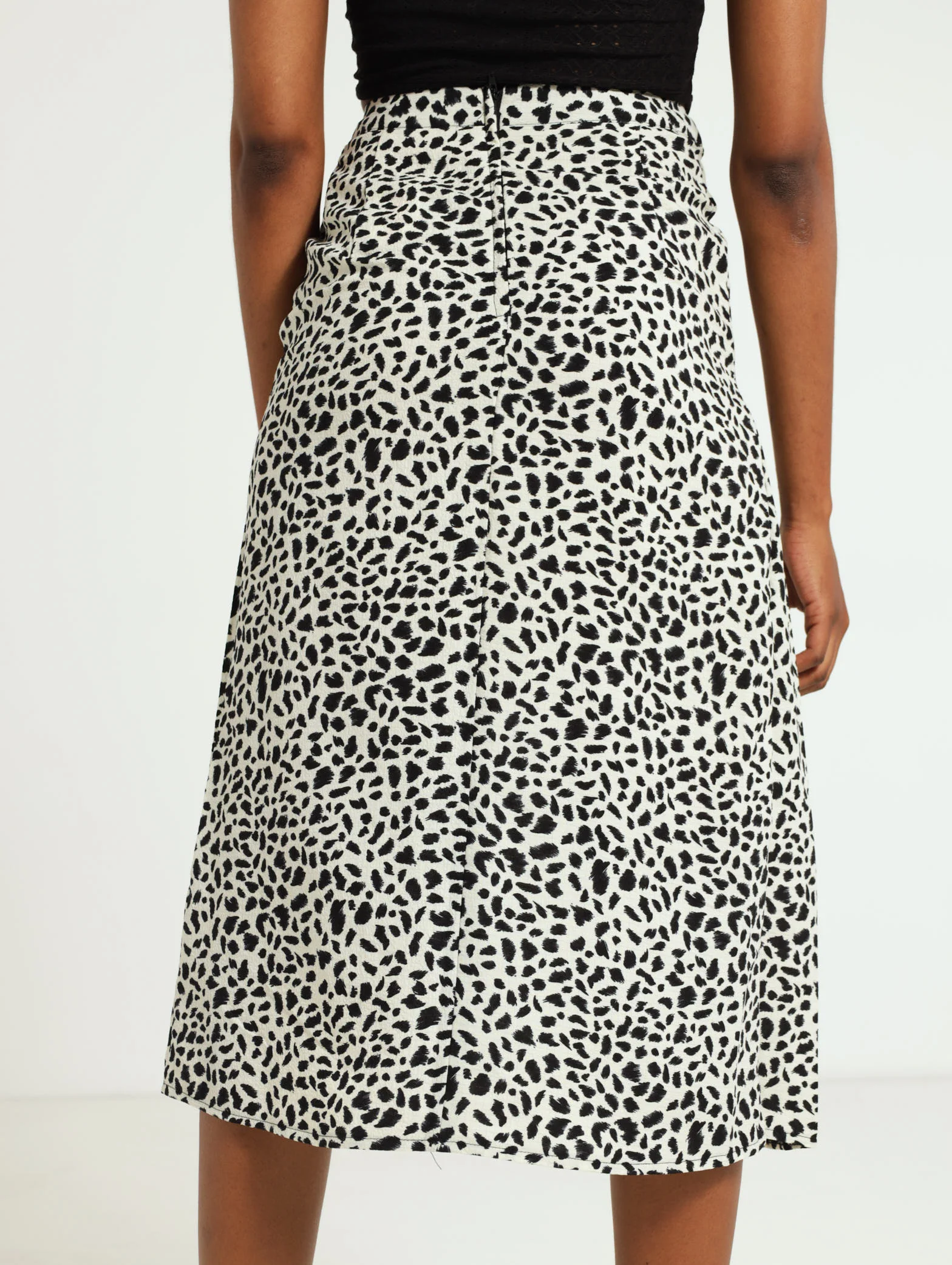 Animal Pleat Detail Midi Skirt - Image 2