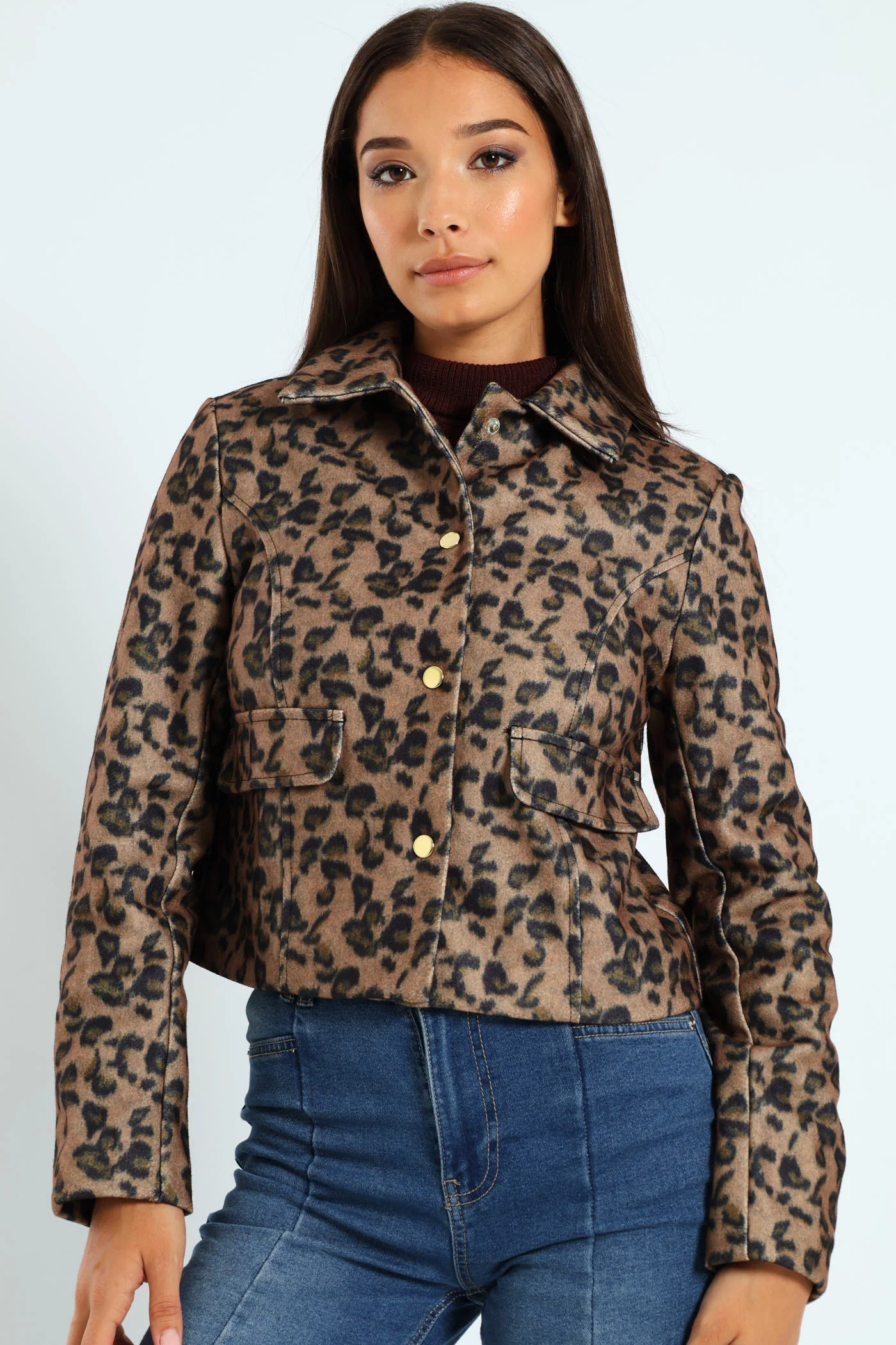 Animal Print Melton Shacket - Multi
