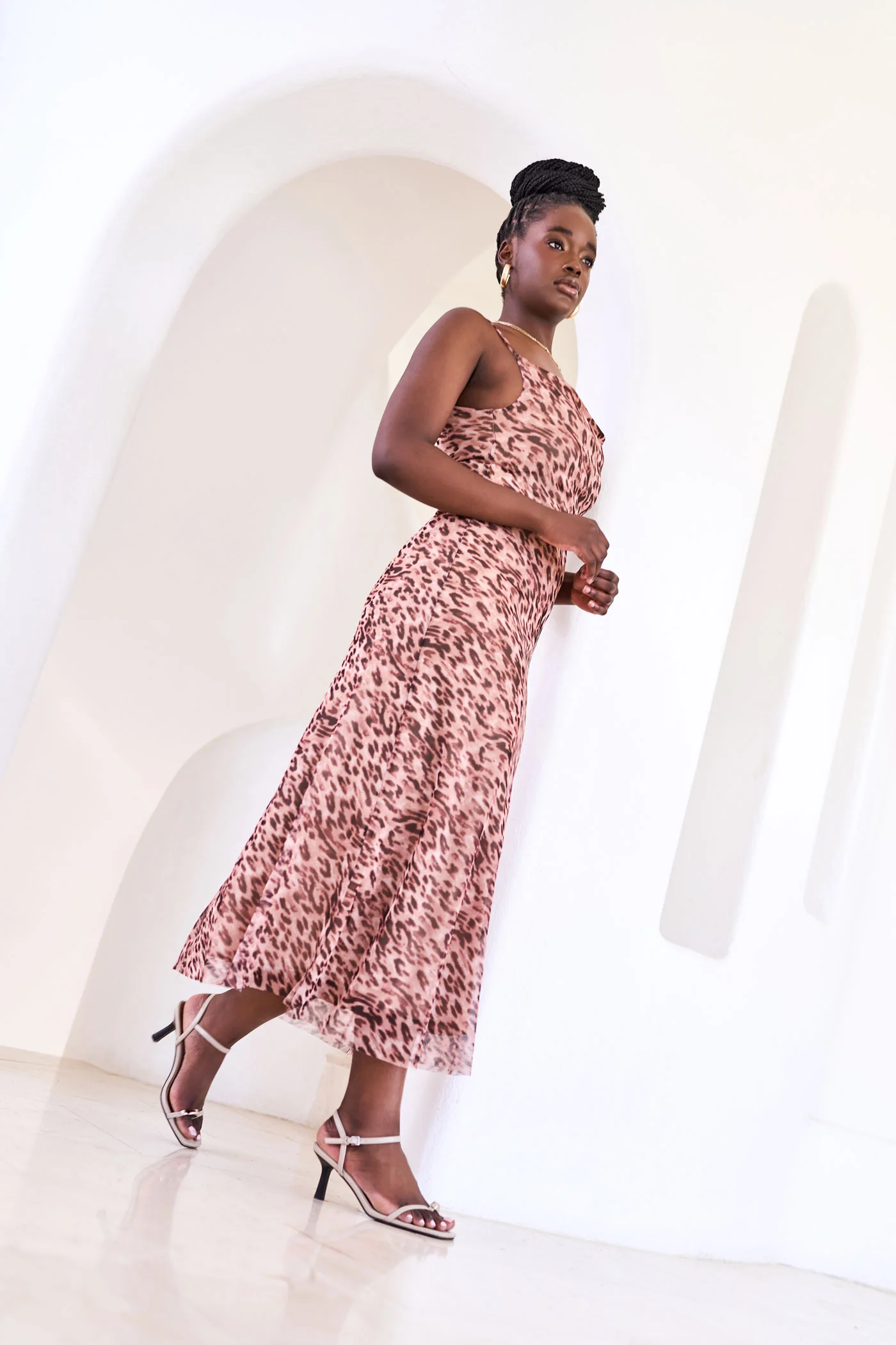 Animal Print Mesh Maxi Dress - Animal - Image 3