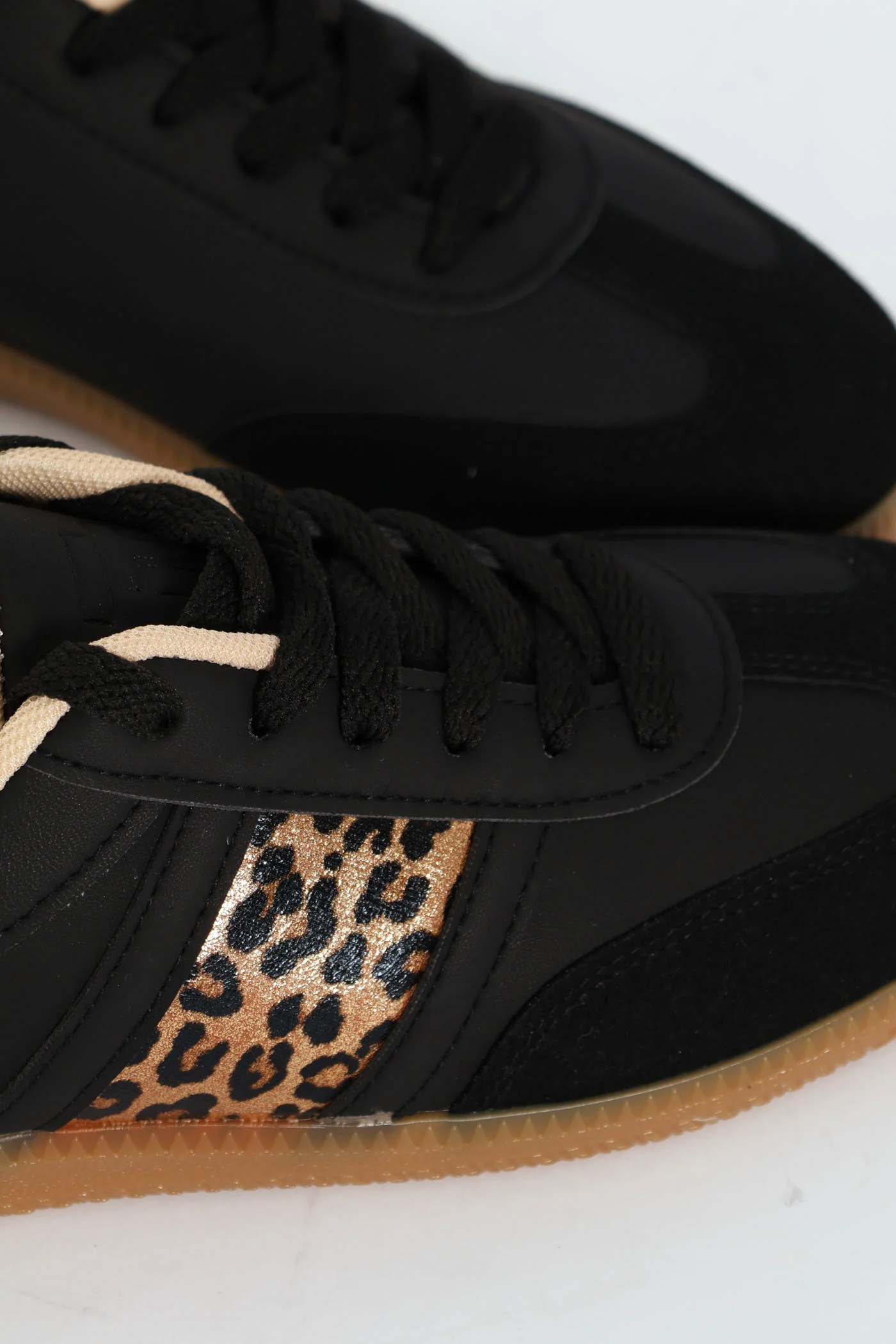 Animal Print Panel Plim Sole Sneaker - Black - Image 3