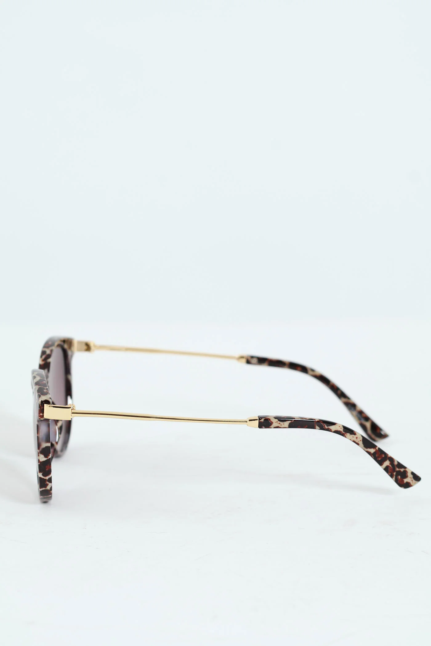 Animal Print Round Wayferer Sunglasses - Brown - Image 2