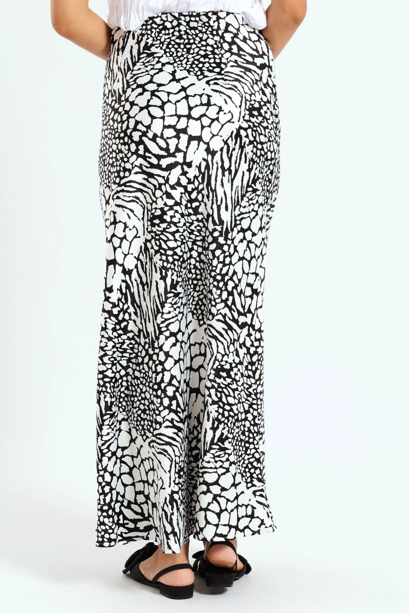Animal Print Slip Skirt - Black/White - Image 3