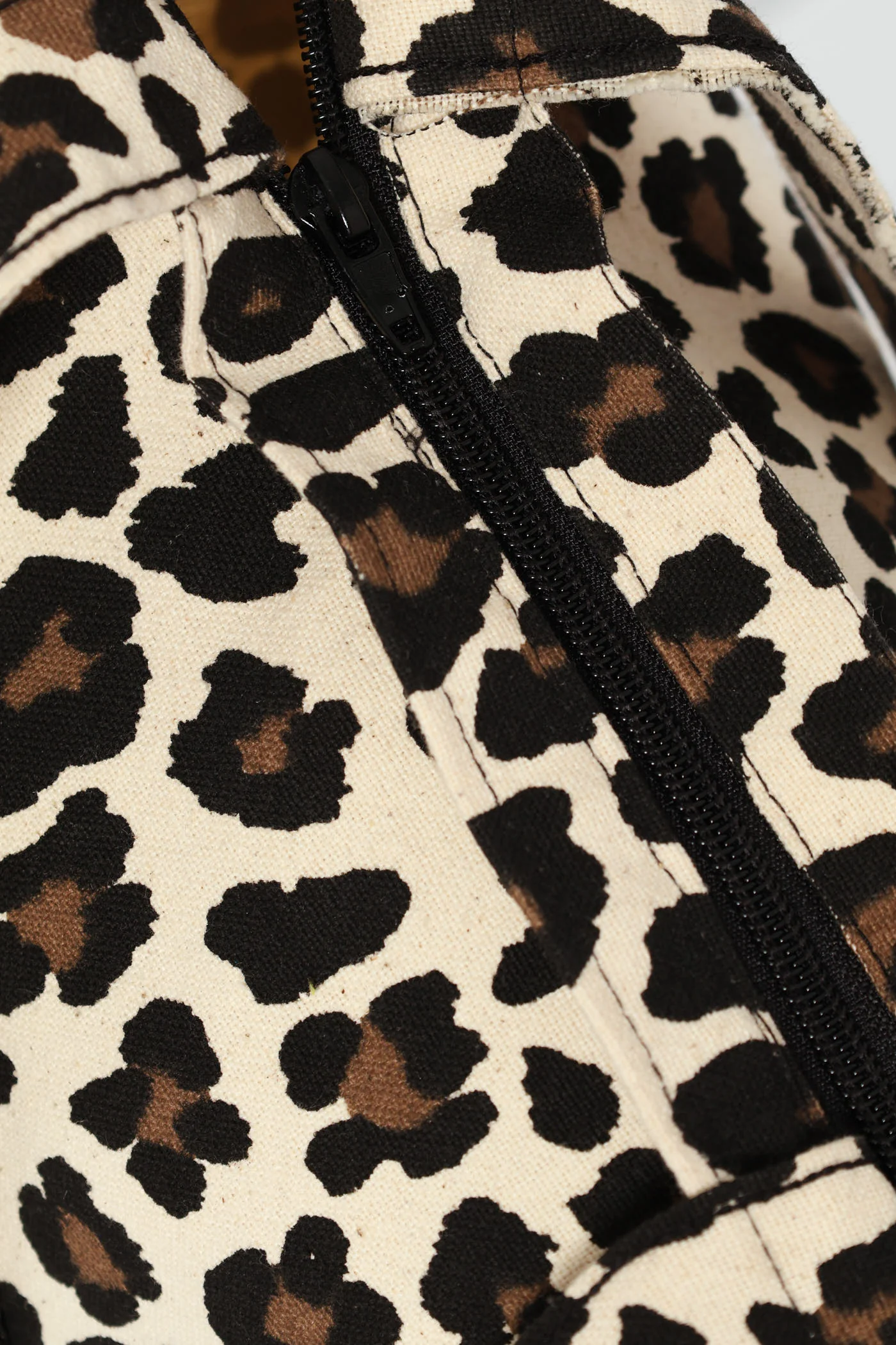 Animal Print Slogan Canvas Shopper Bag - Brown - Image 2