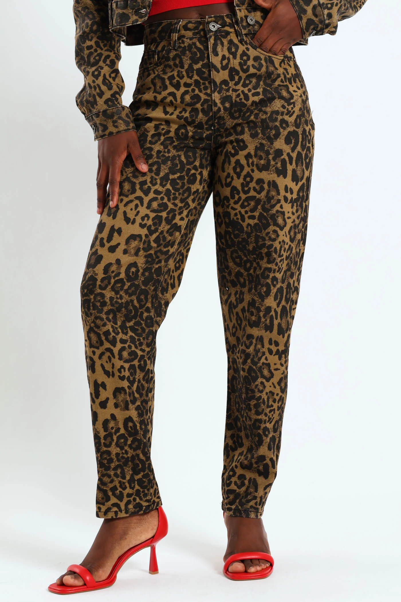 Animal Print Straight Leg Jean - Animal