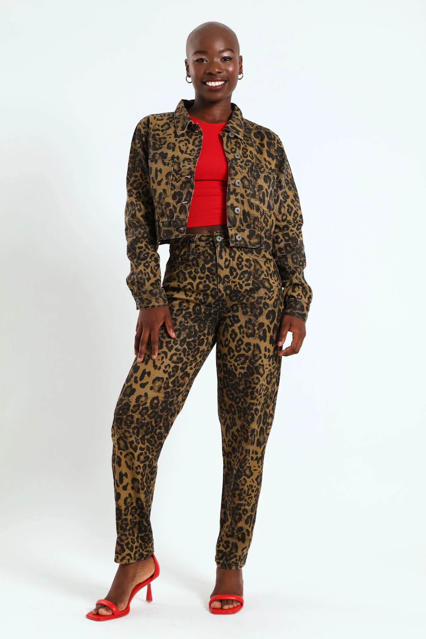 Animal Print Straight Leg Jean - Animal - Image 2