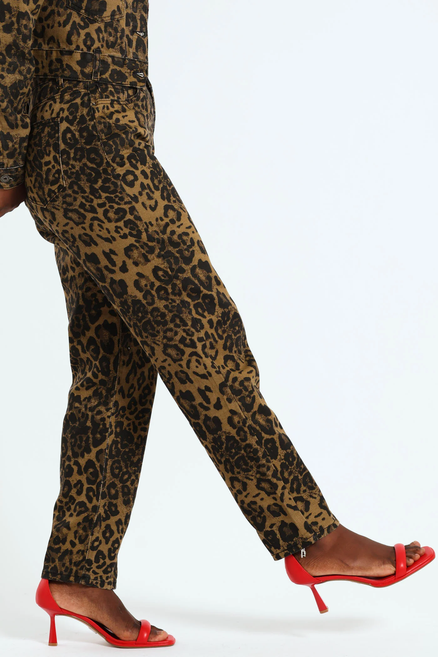 Animal Print Straight Leg Jean - Animal - Image 3