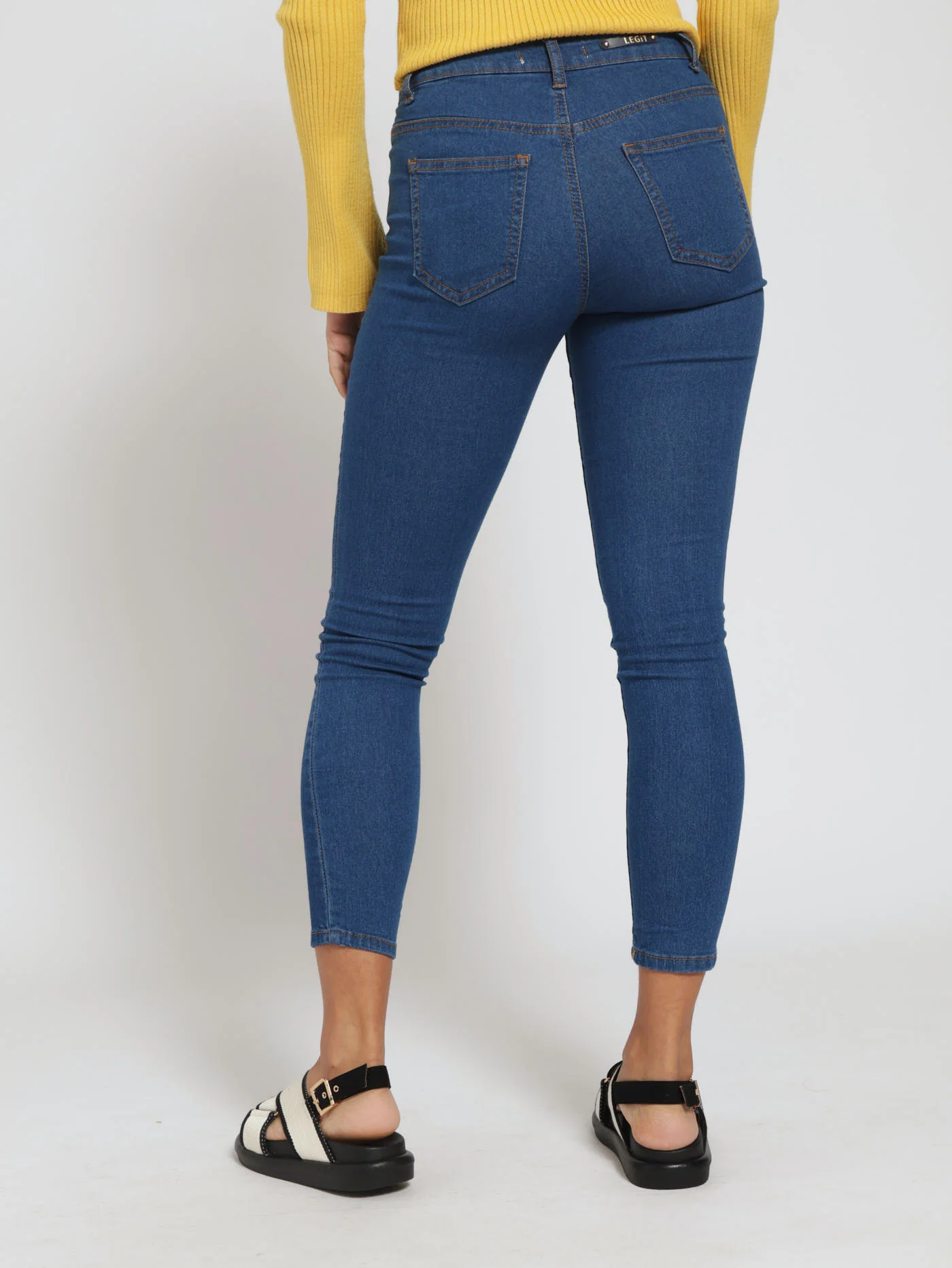 Ankle Grazer Skinny Denim Jean - Stonewash - Image 3
