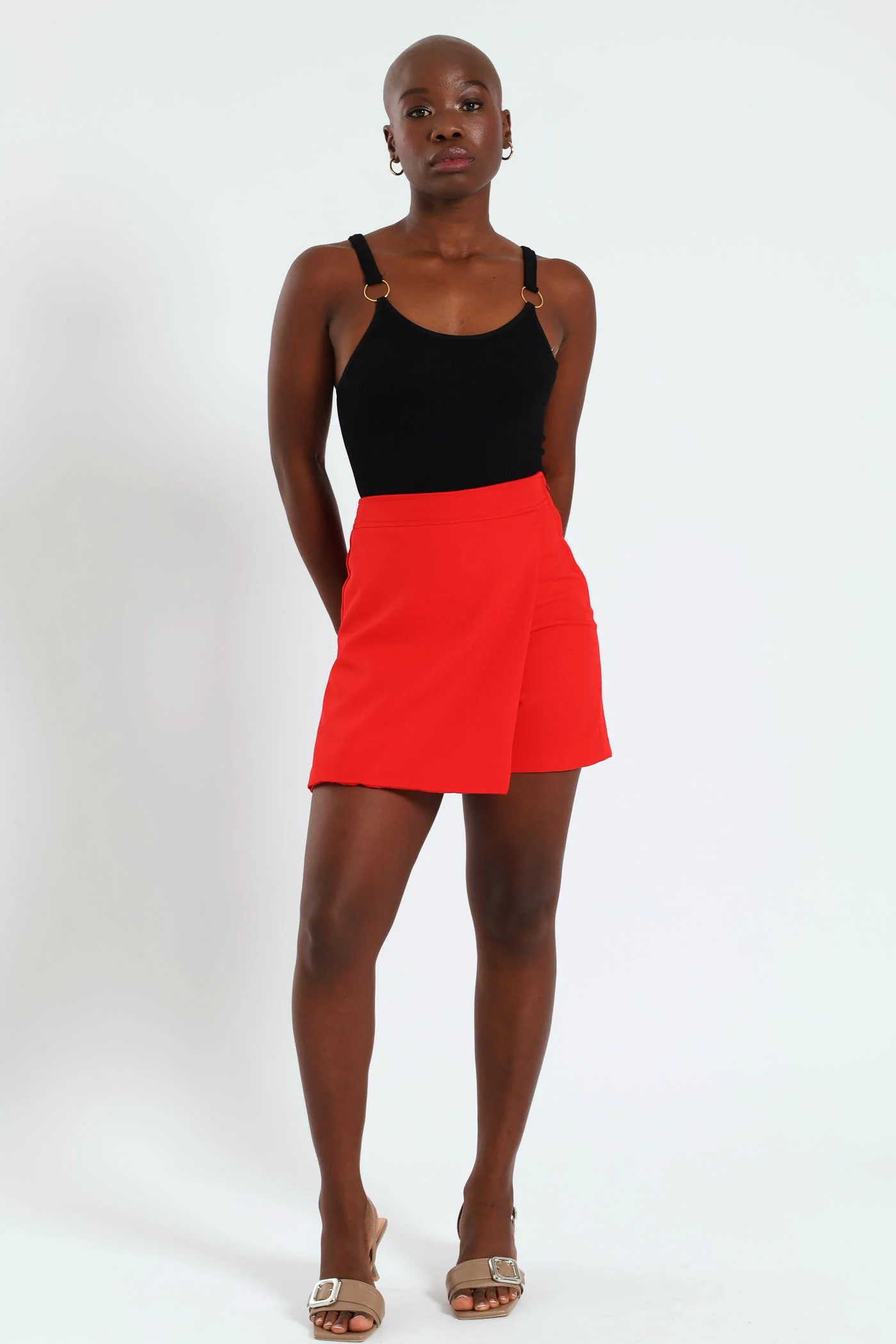 Asymmetrical Skort - Red - Image 2