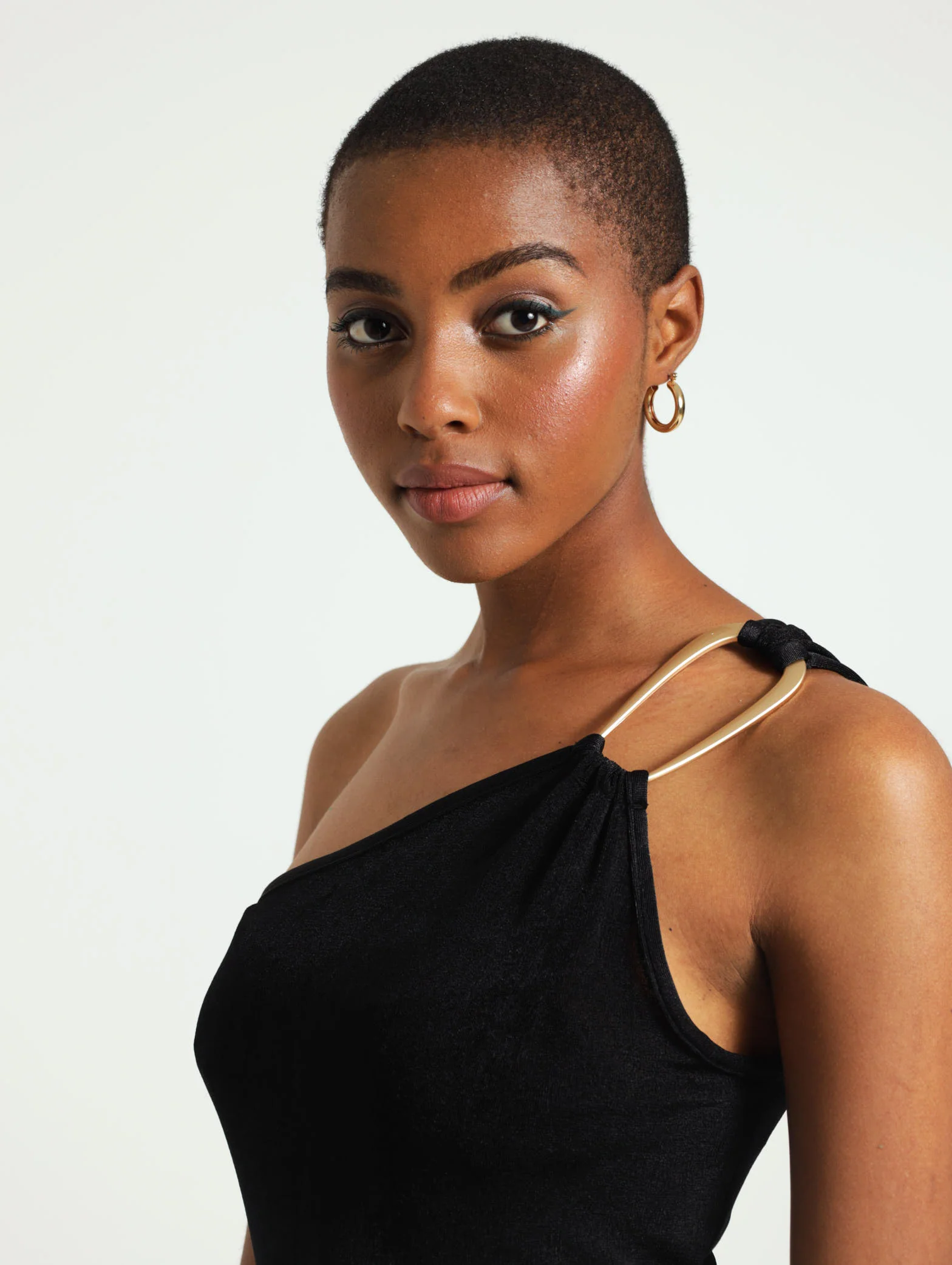 Asymmetrical Trim Detail Rib Bodycon Dress - Image 2
