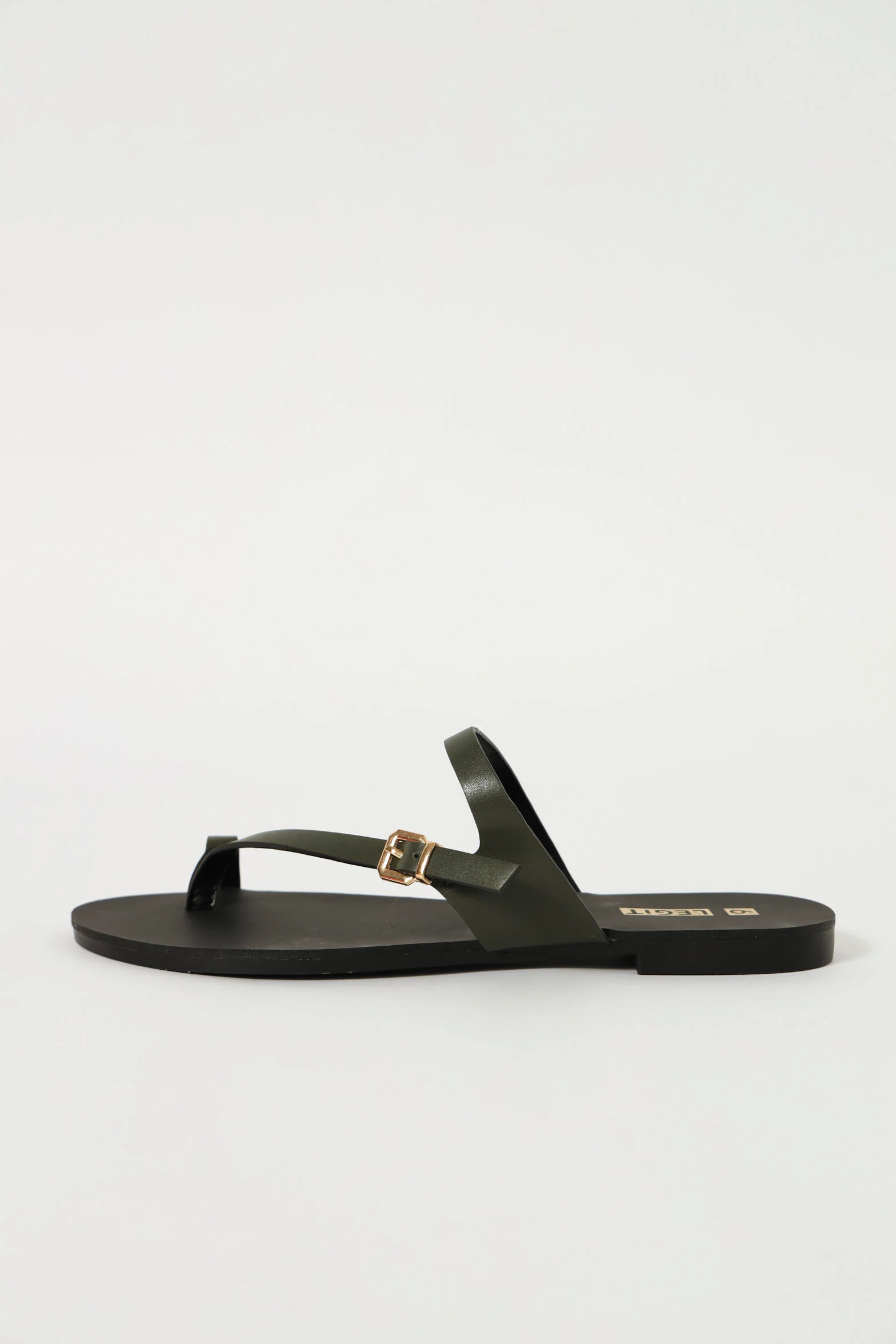 Asymmetrical Strap With Buckle Detail Sandal - Fatigue - Image 2