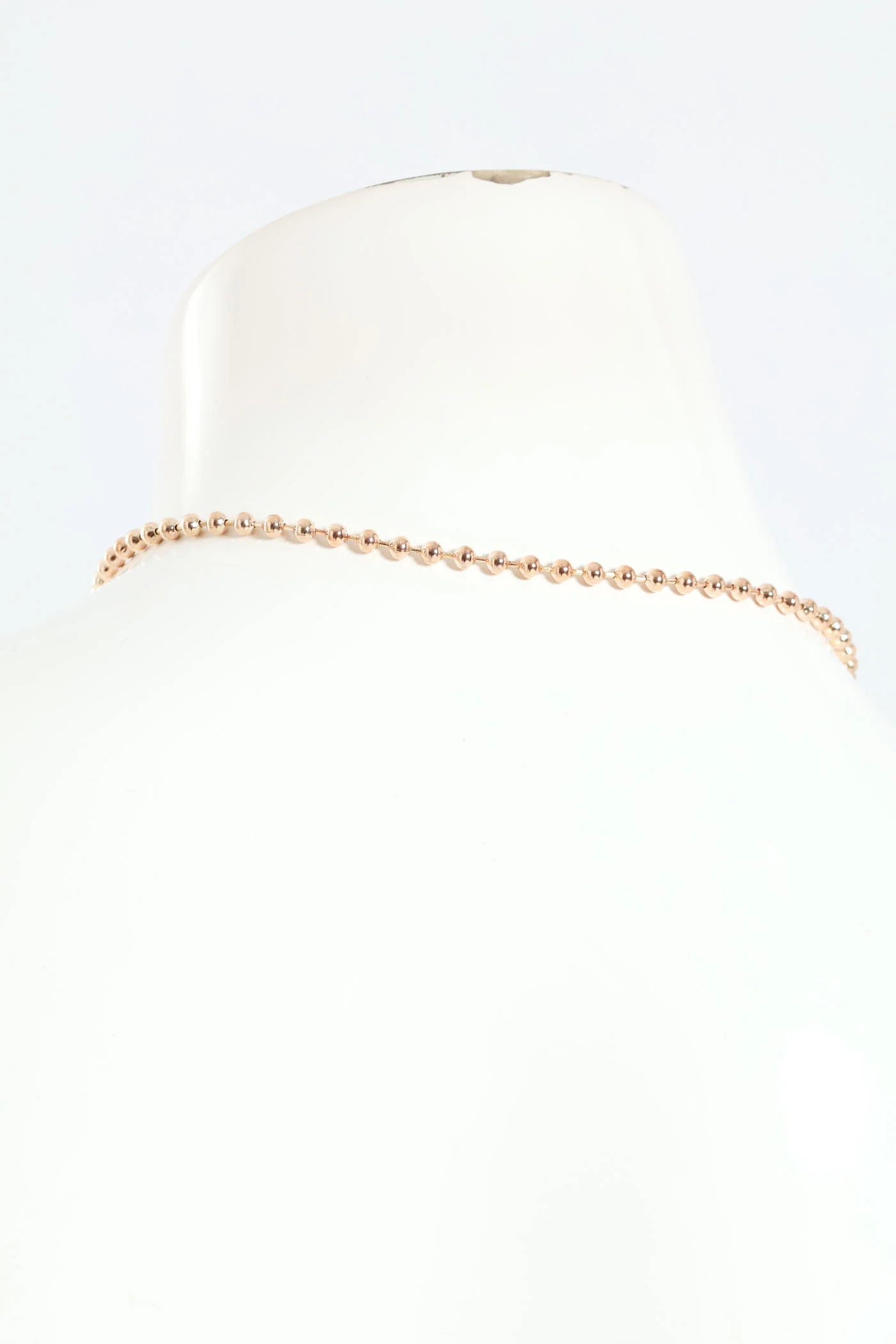 Ball & Chain Heart Pendant Necklace - Rose Gold - Image 3