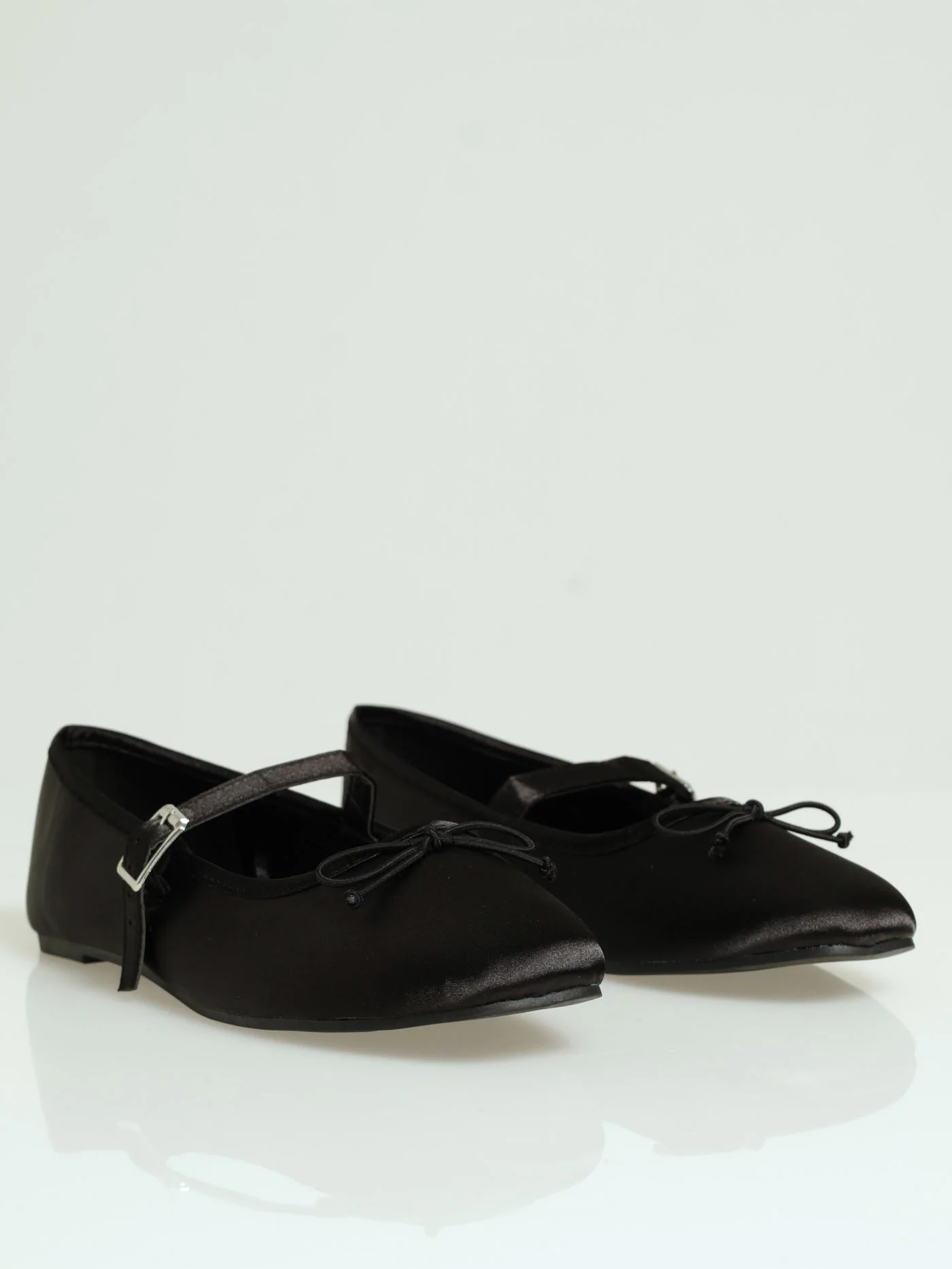 Ballet Pump With Bow & Buckle - Black - Image 3
