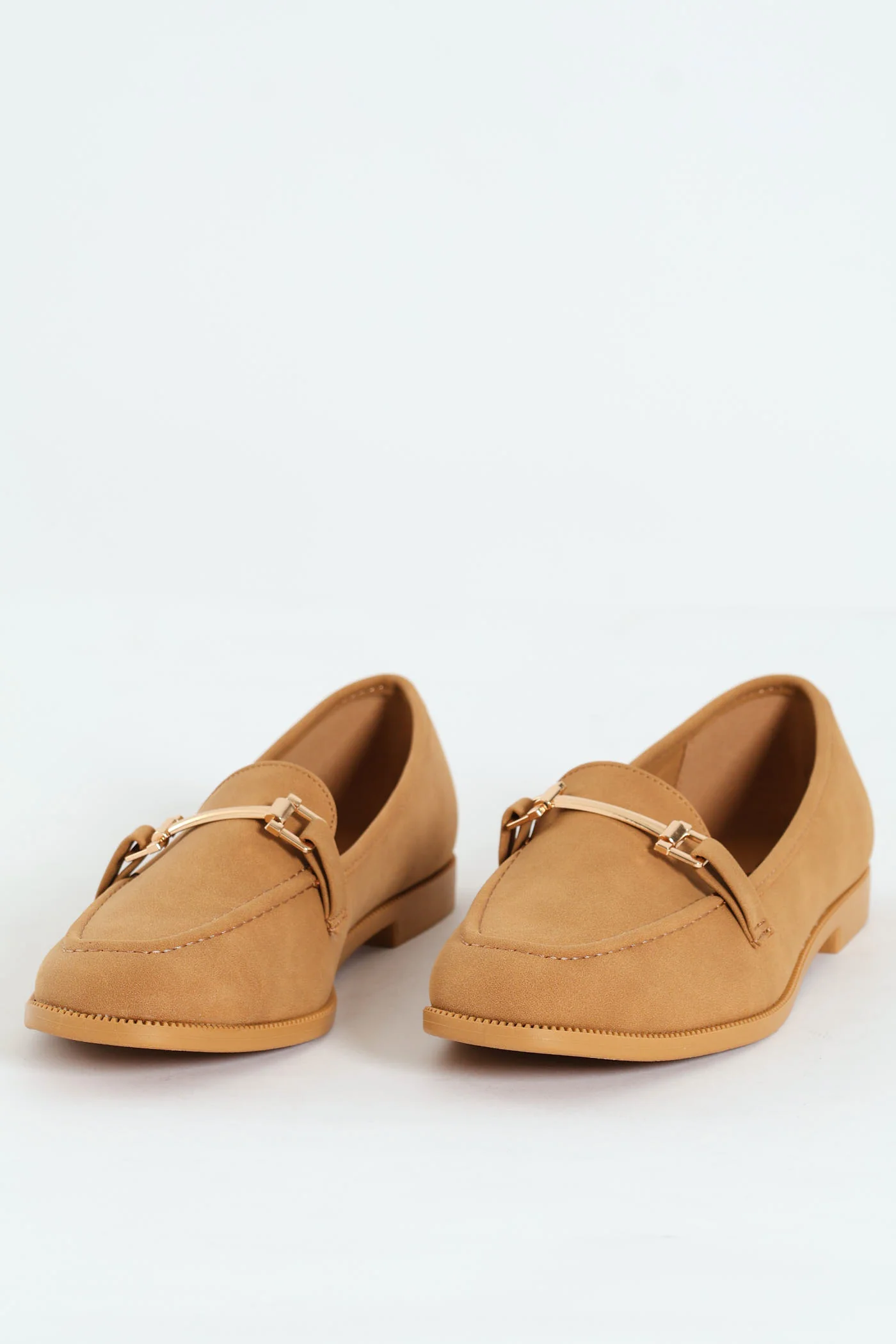 Bar Trim Suede Loafer - Camel