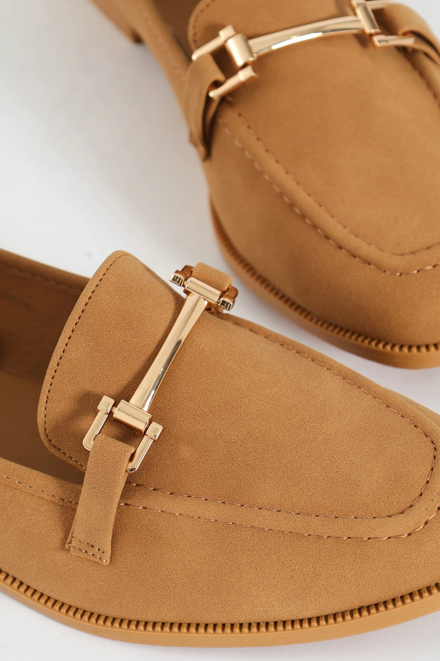 Bar Trim Suede Loafer - Camel - Image 2