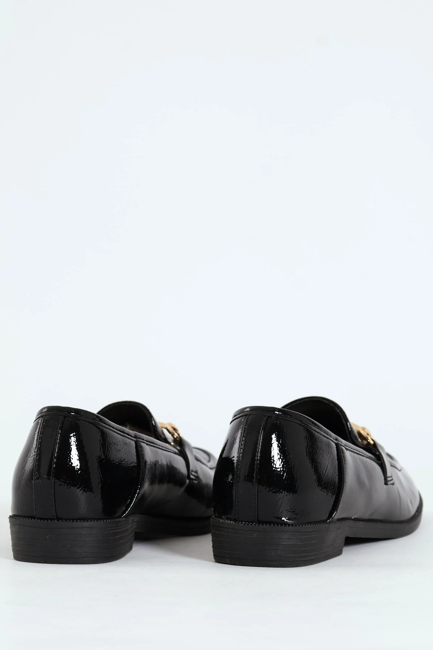 Bar Trim Textured Patent Loafer - Black - Image 4