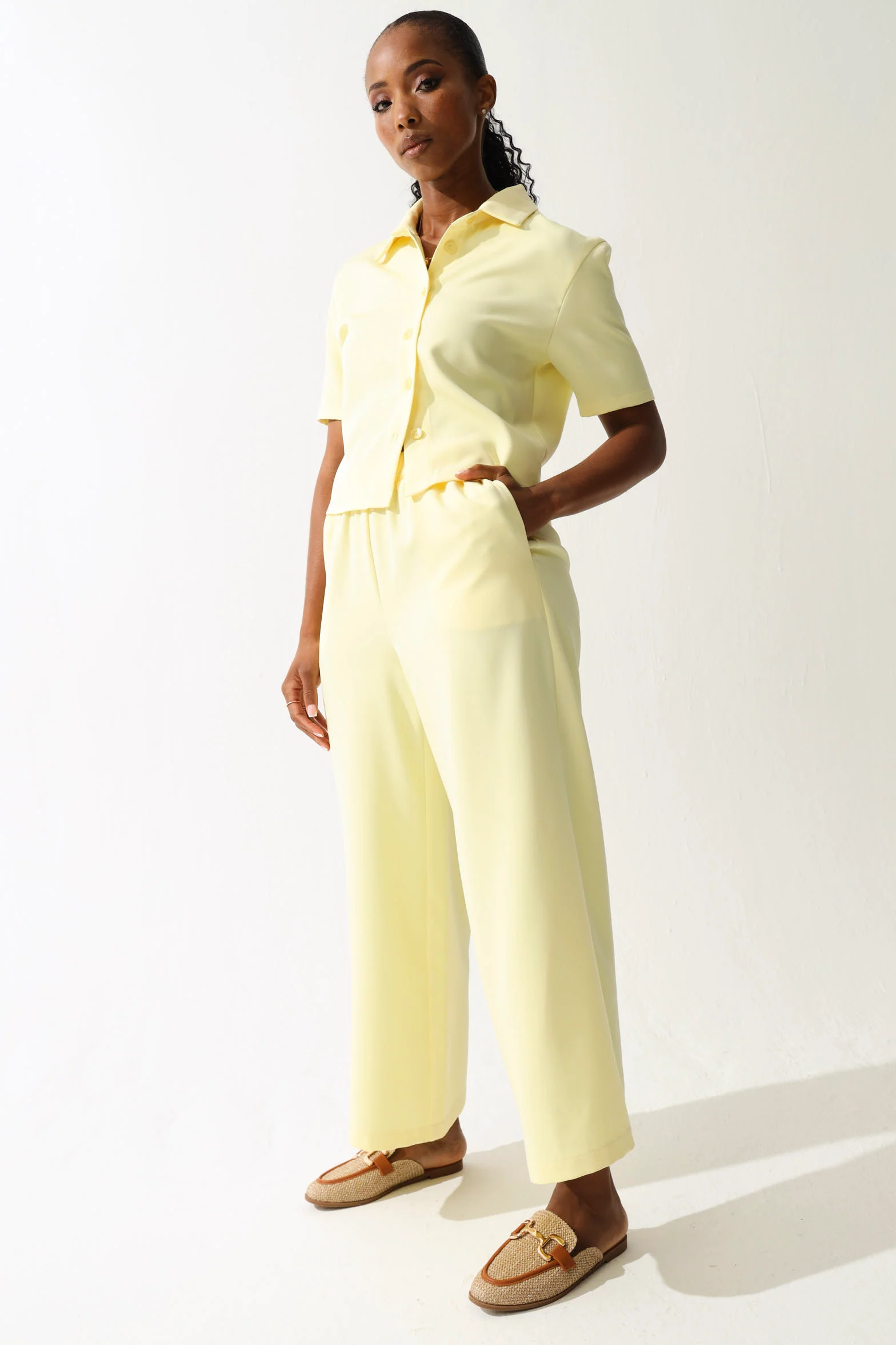Barbi Culotte Pants - Yellow