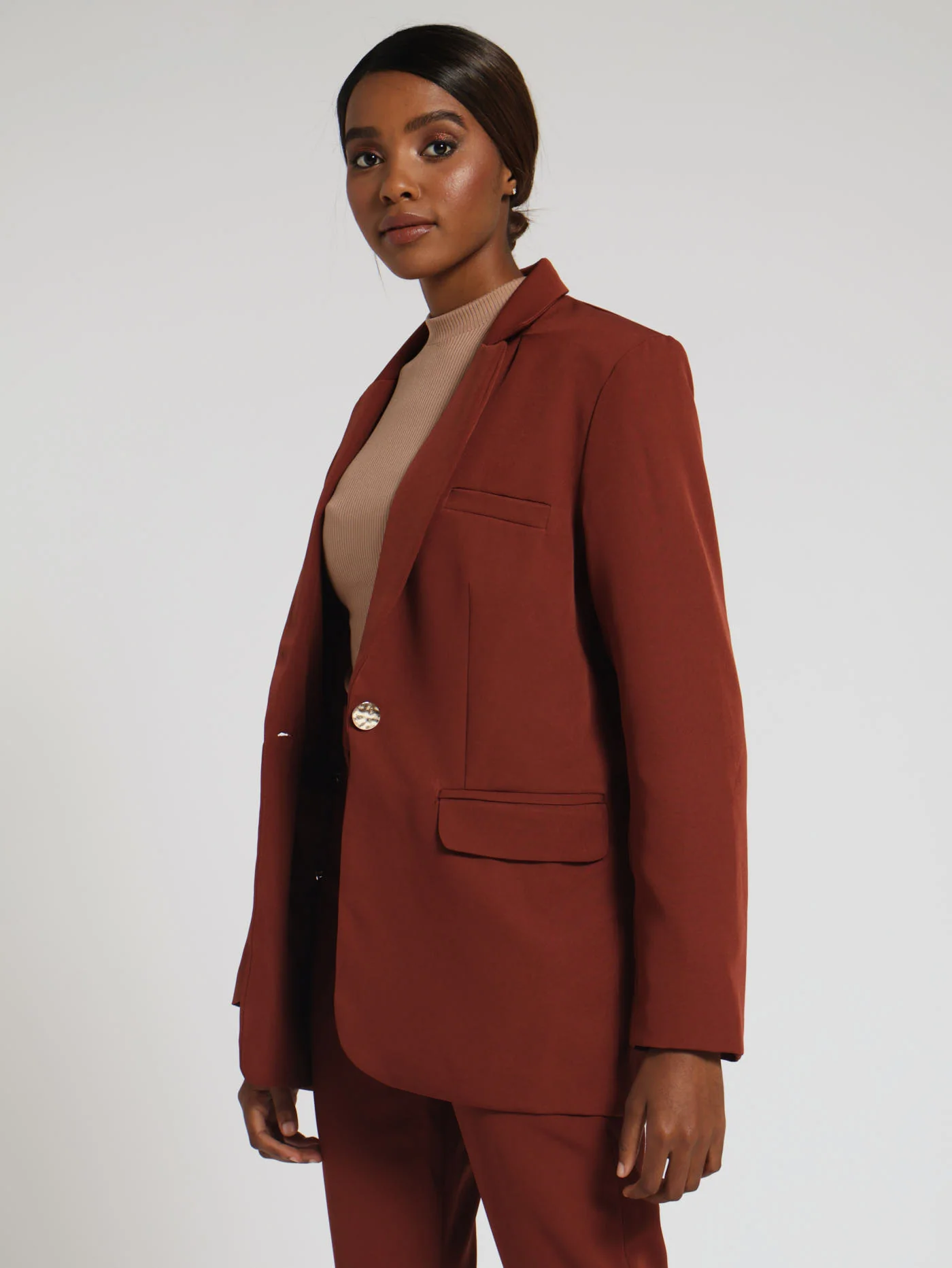 Basic Blazer - Brown - Image 2