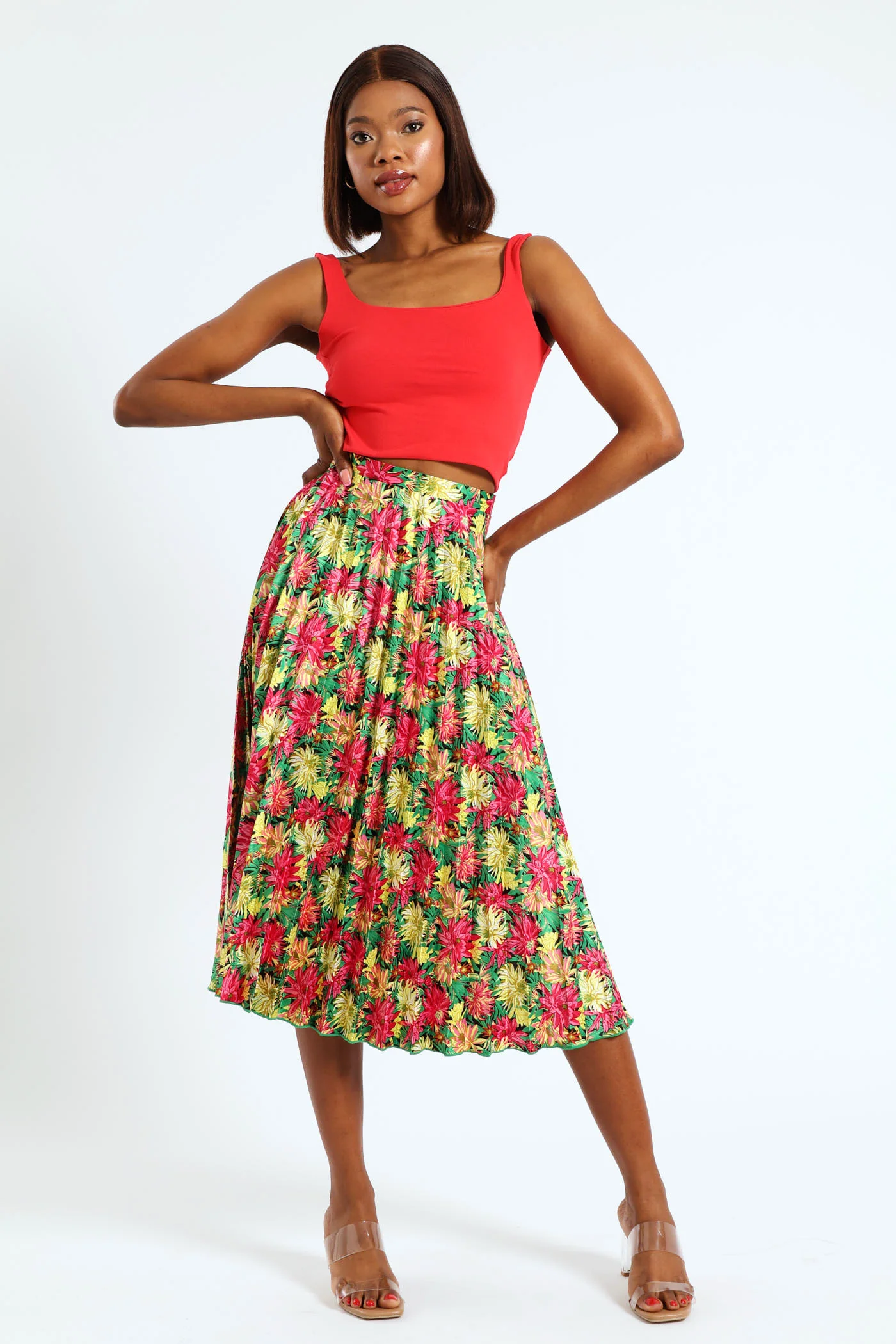 Basic Crop Top - Red - Image 2