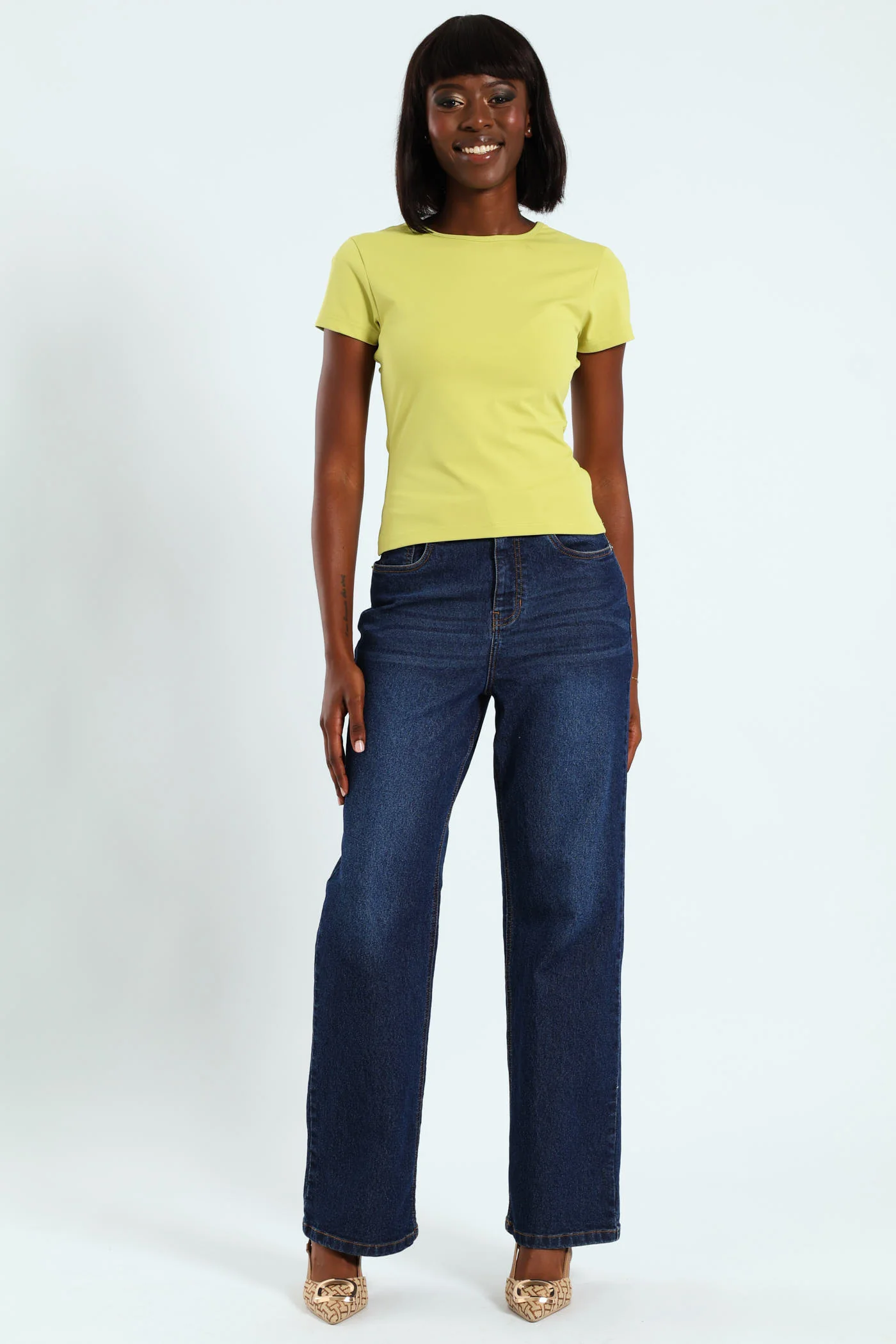 Basic Wide Leg Jean - Dark Wash - Image 4