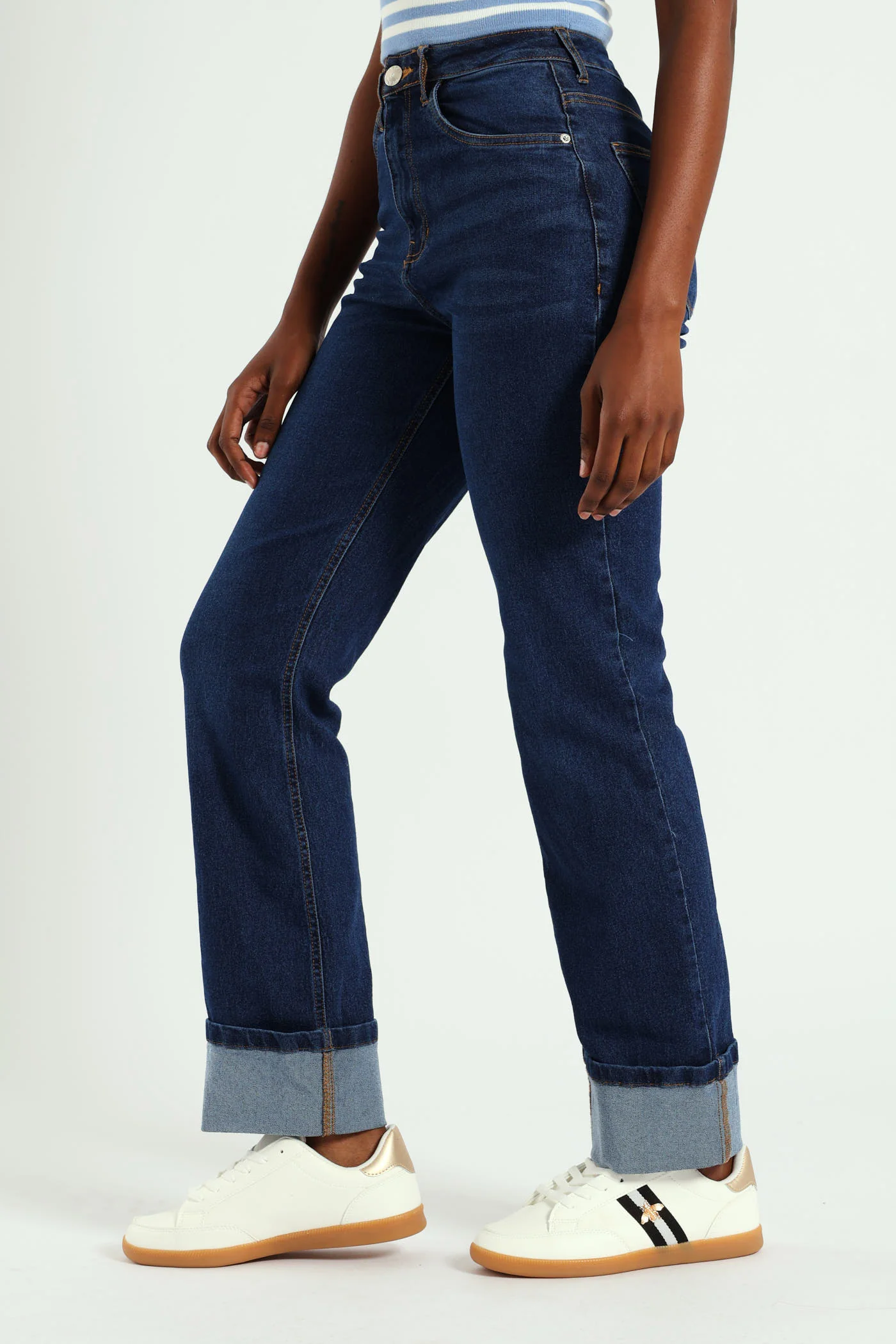 Basic Wide Leg Jean - Dark Wash - Image 4