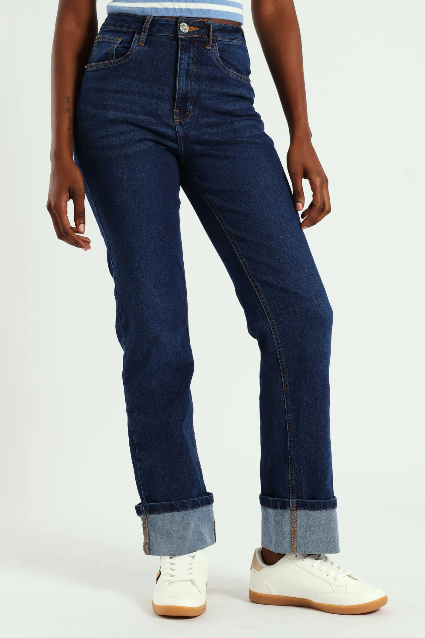 Basic Wide Leg Jean - Dark Wash - Image 5