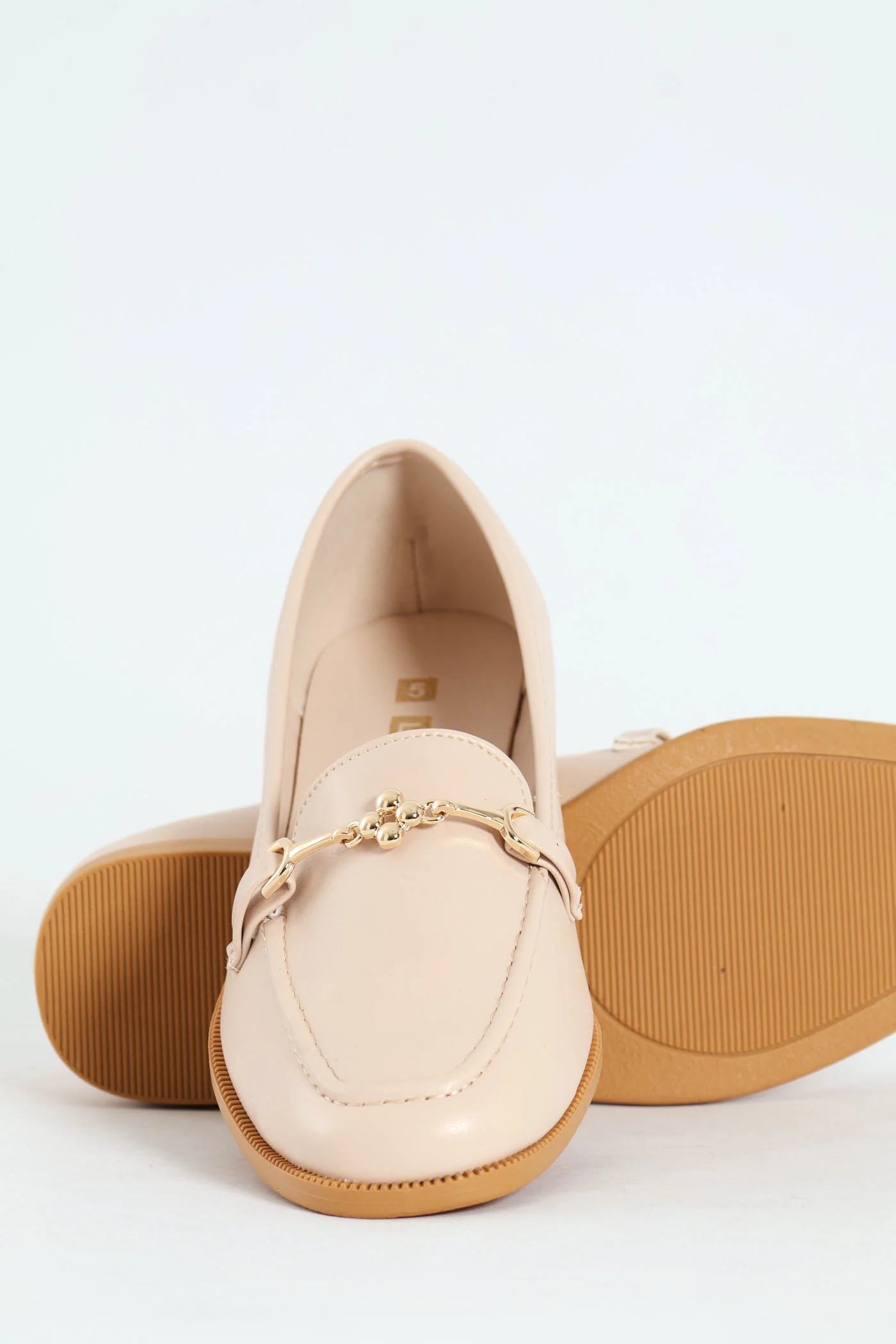 Bead Shaped Trim Classic Loafer - Taupe - Image 3